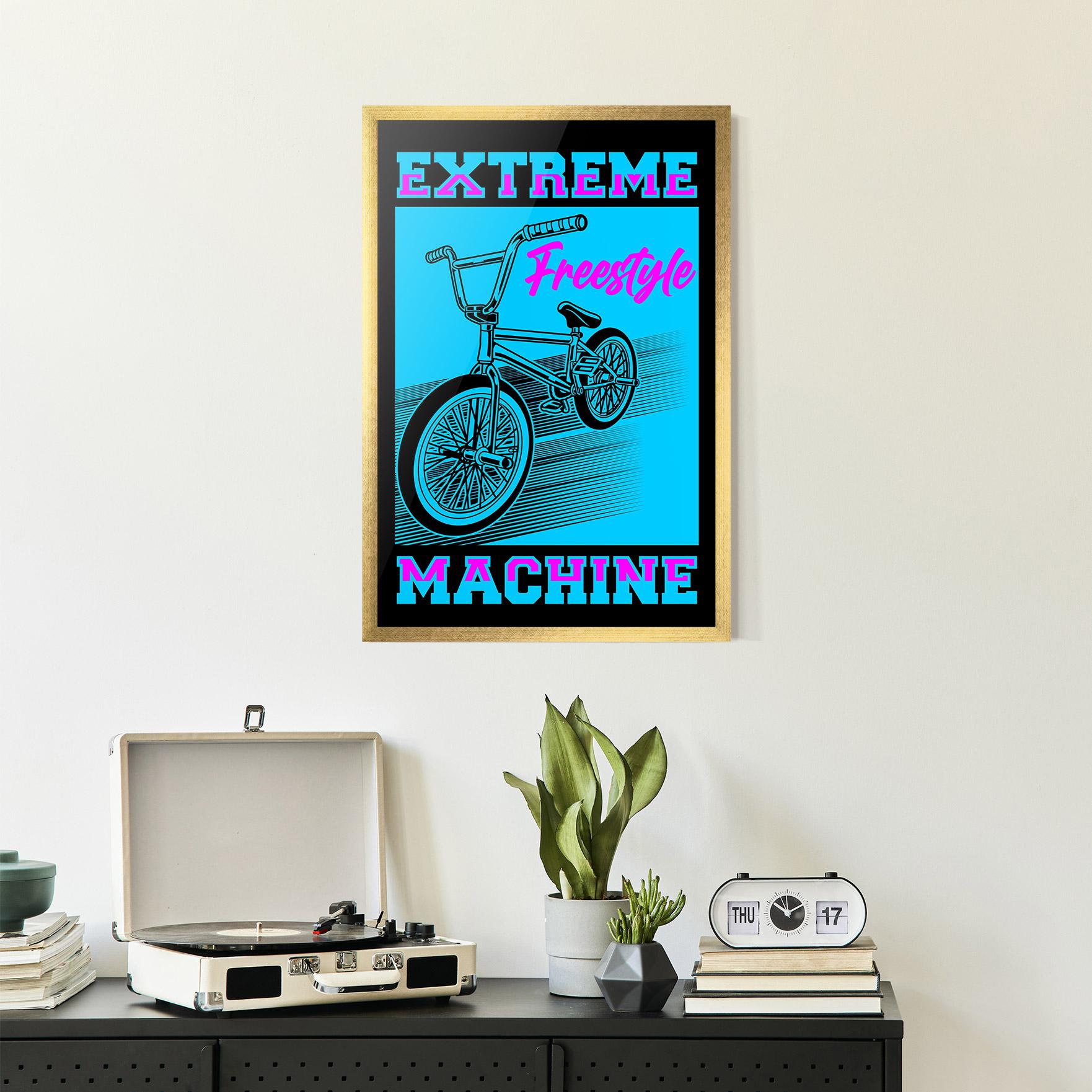 Рамкиран постер Extreme Machine mockup 2