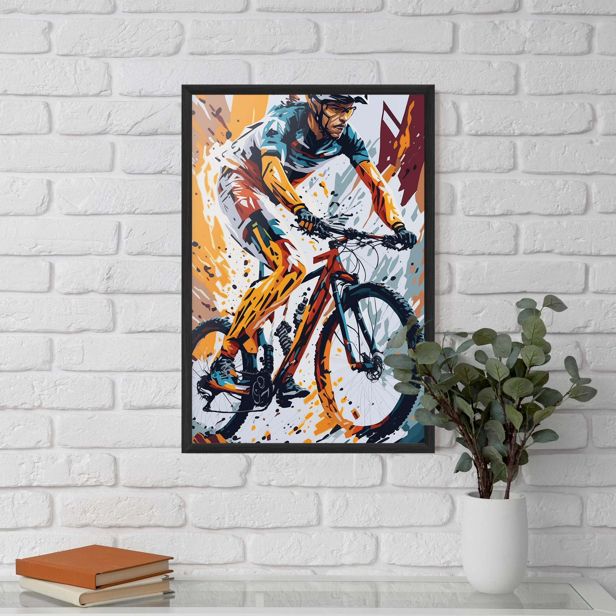 Рамкиран постер Orange Bike Art mockup 5