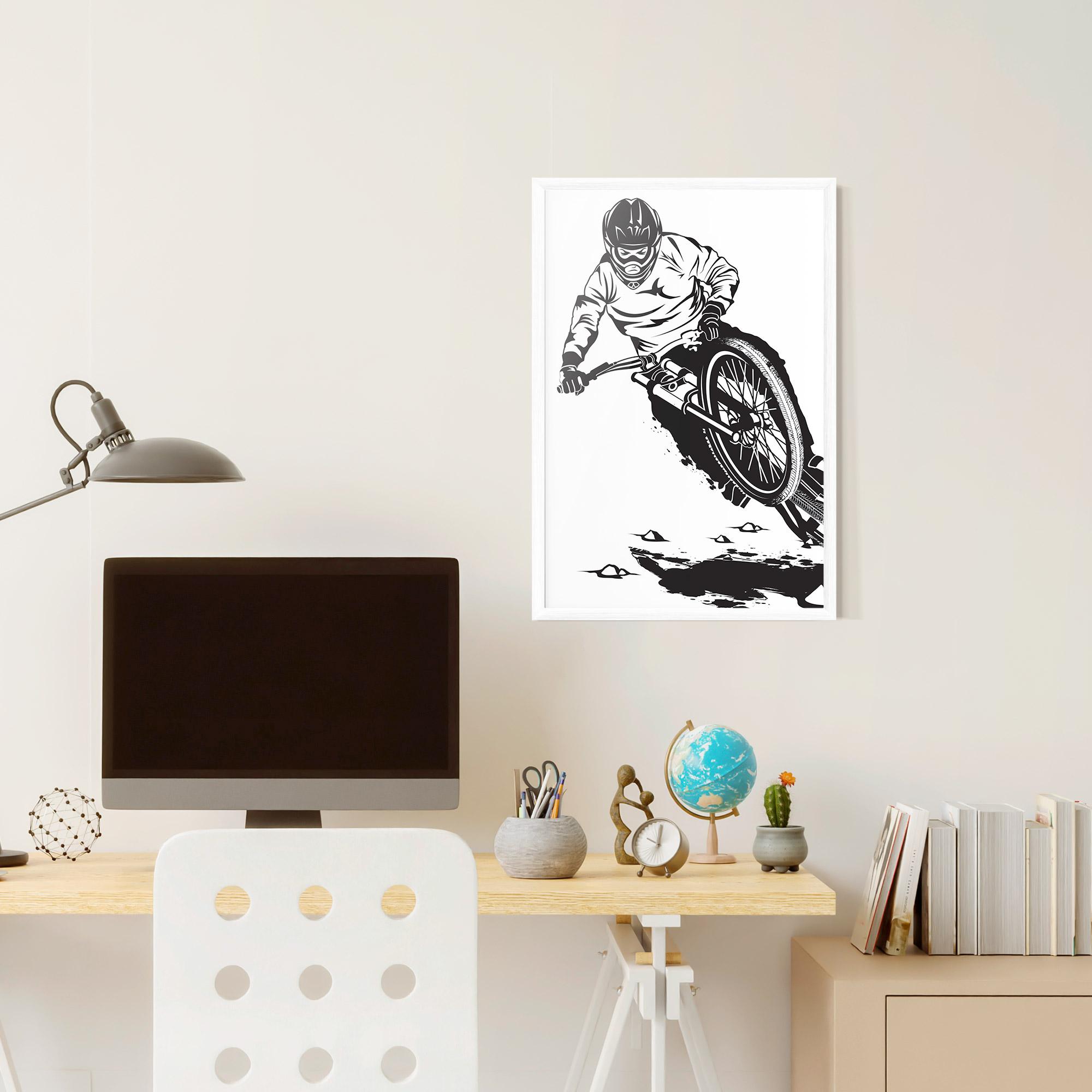 Рамкиран постер Standing Downhill mockup 6