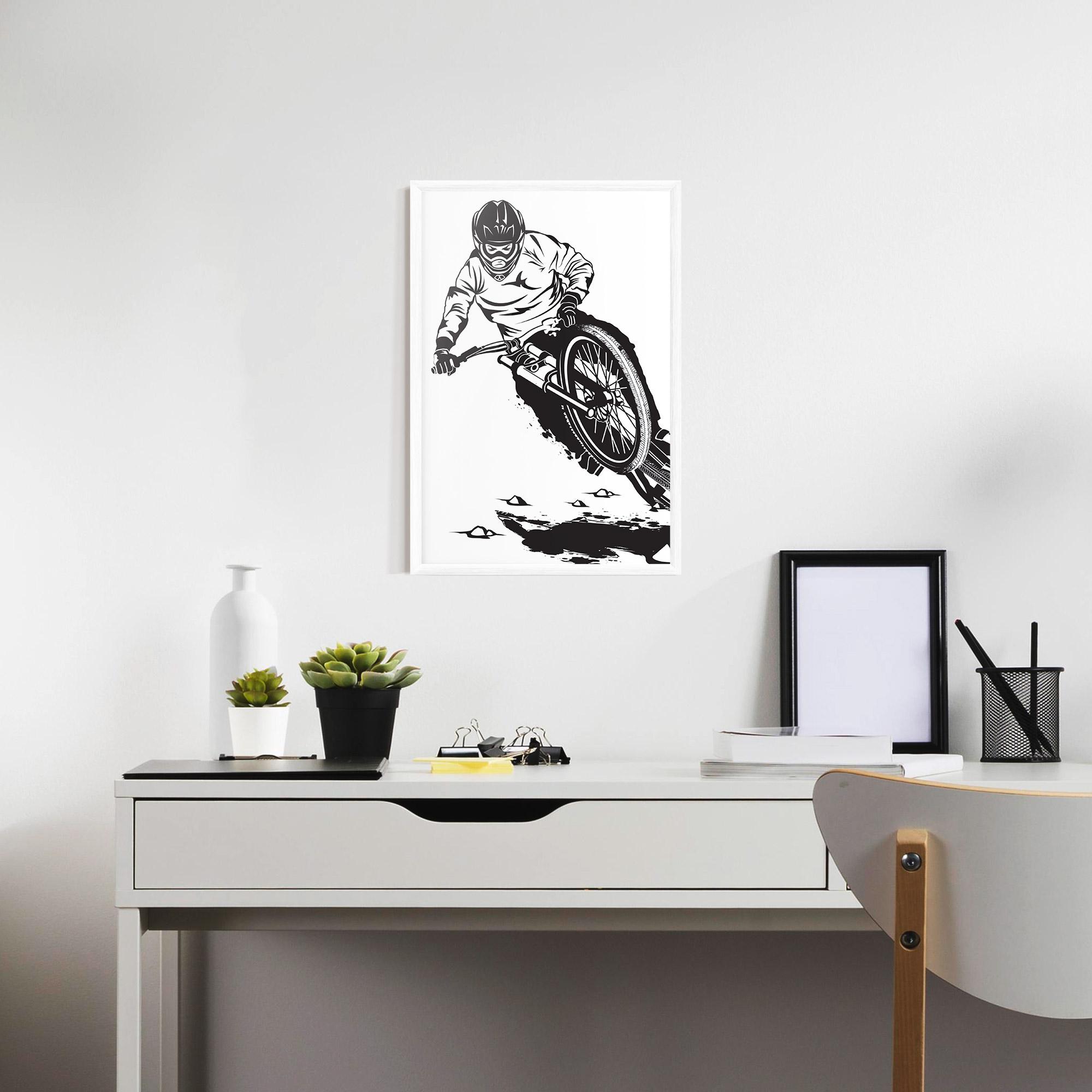 Рамкиран постер Standing Downhill mockup 7