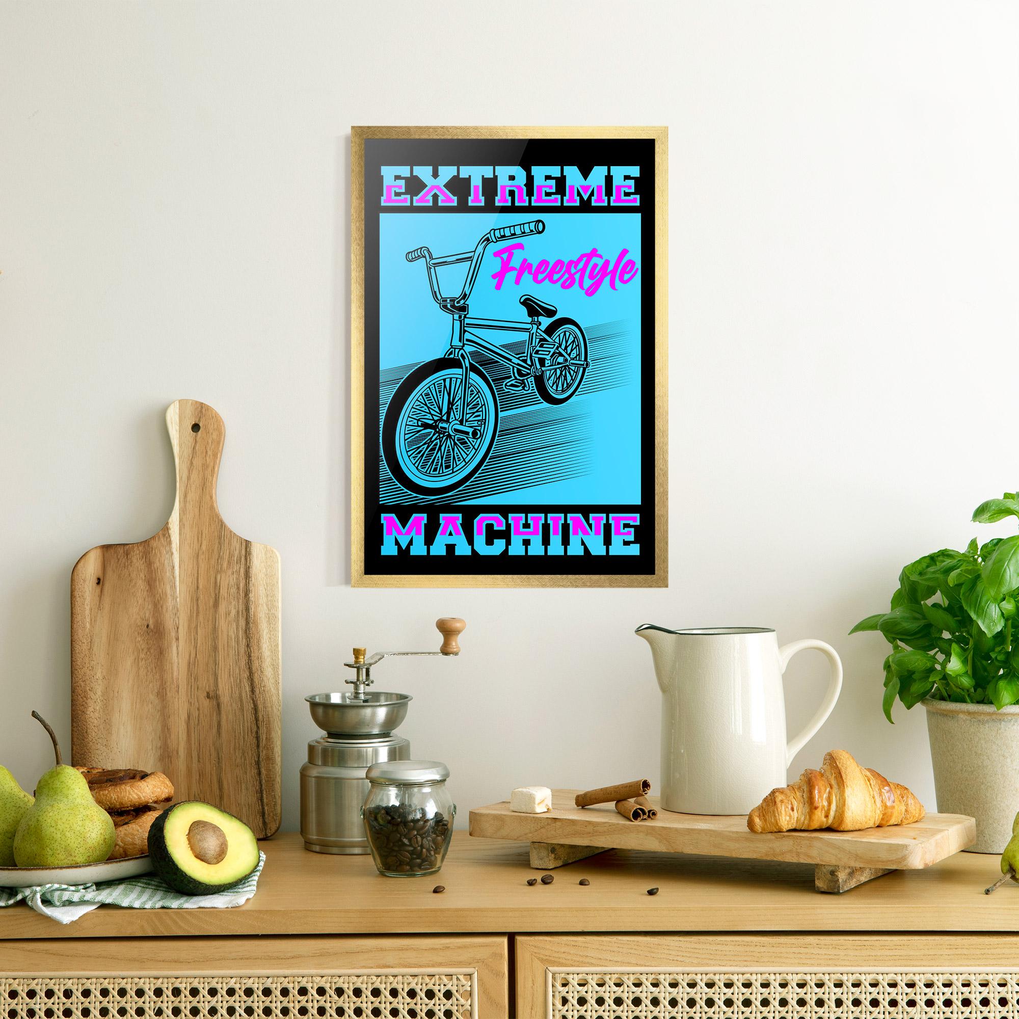 Рамкиран постер Extreme Machine mockup 8