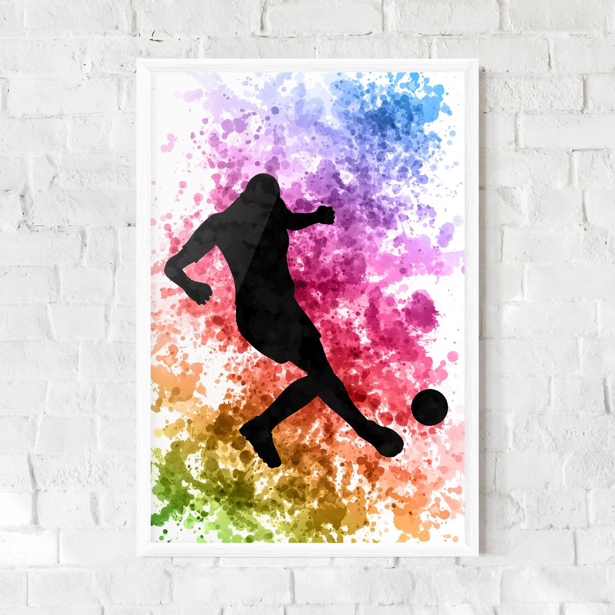 Рамкиран постер Colorful Art Football mockup 0
