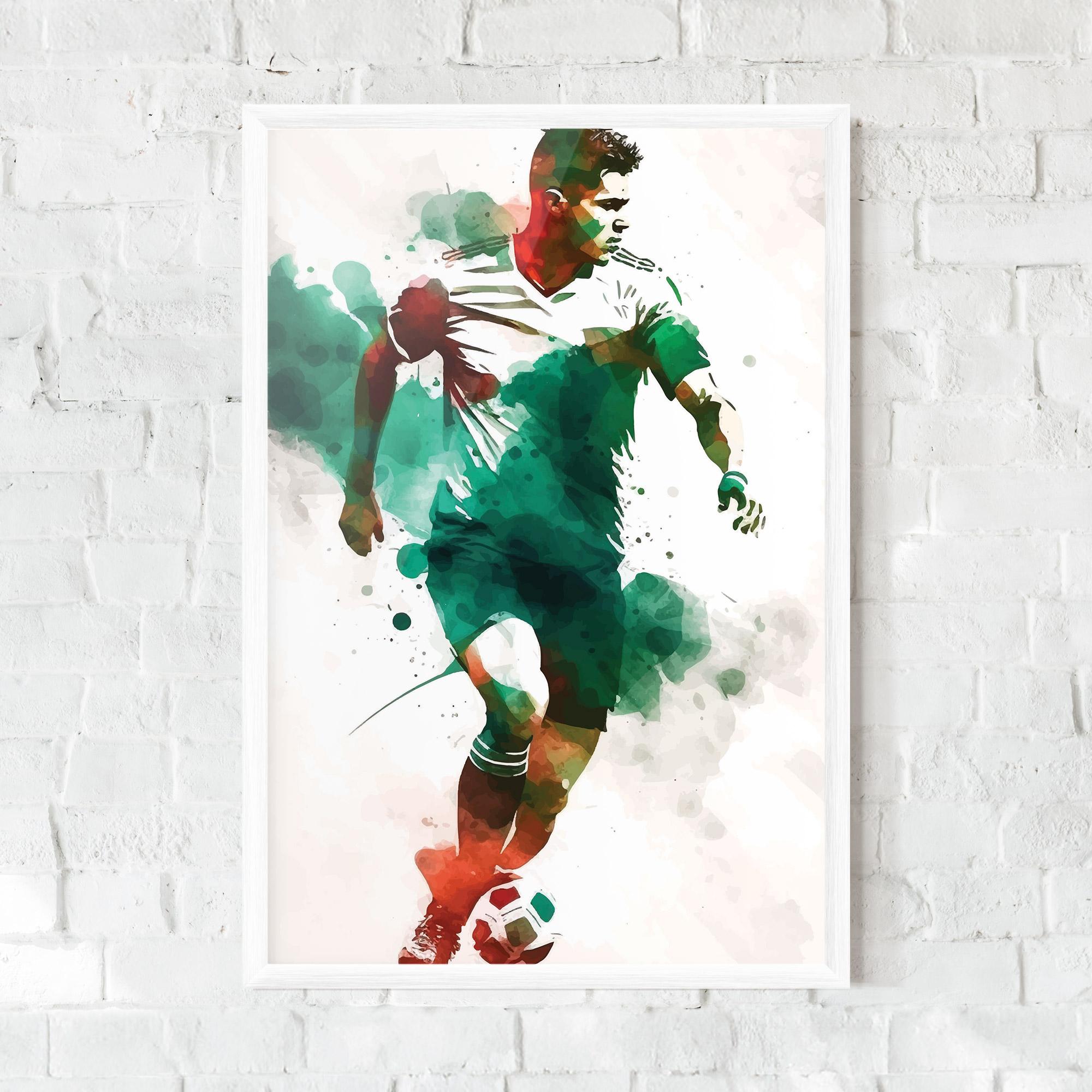 Рамкиран постер Green Football mockup 0