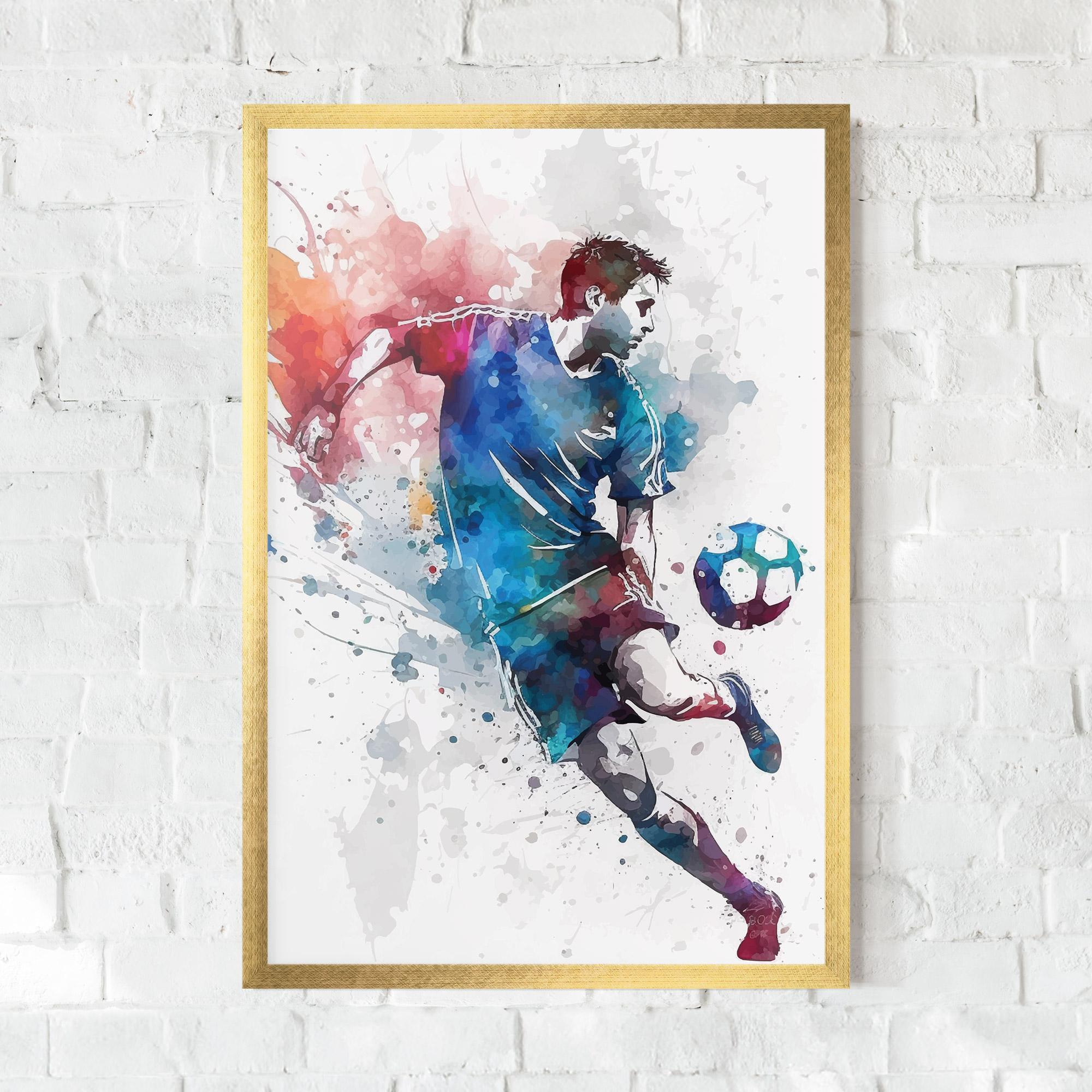 Рамкиран постер Watercolor Football mockup 0