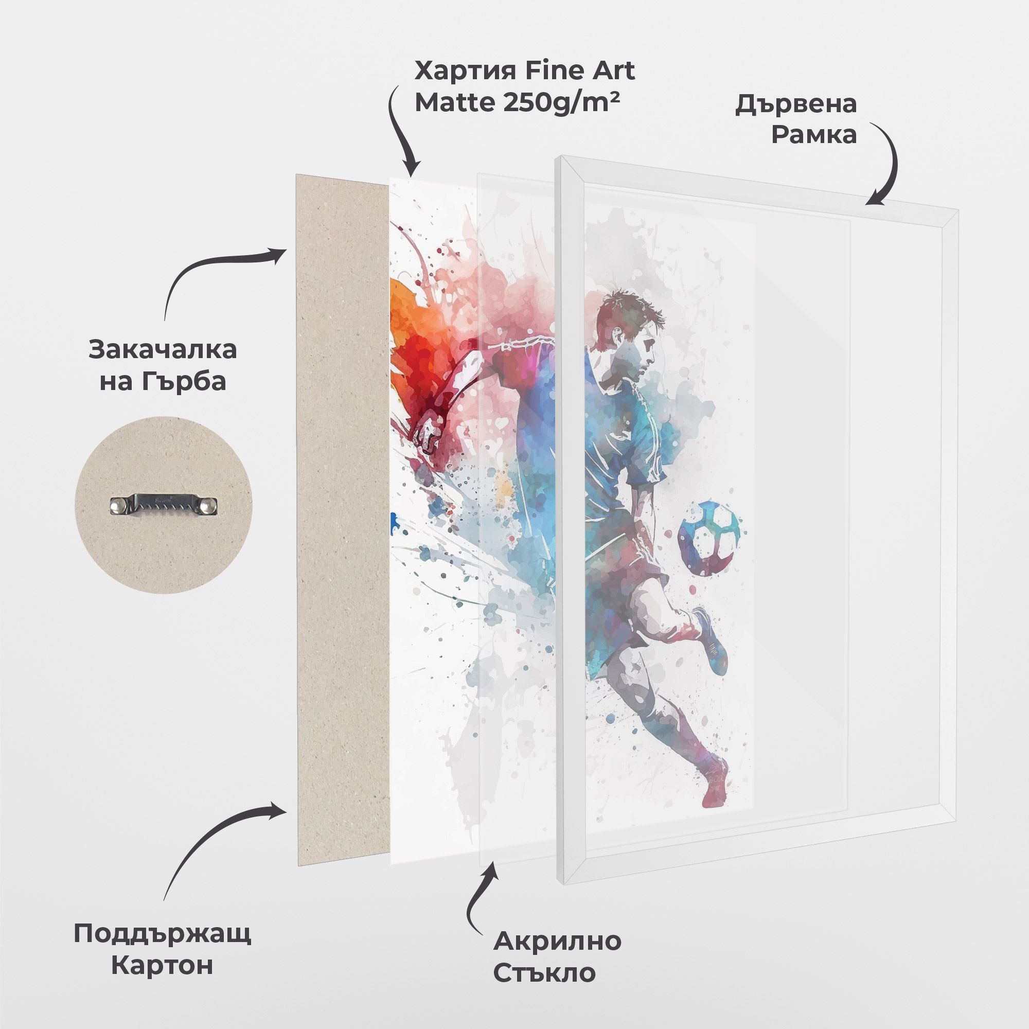 Watercolor Football mockup 1