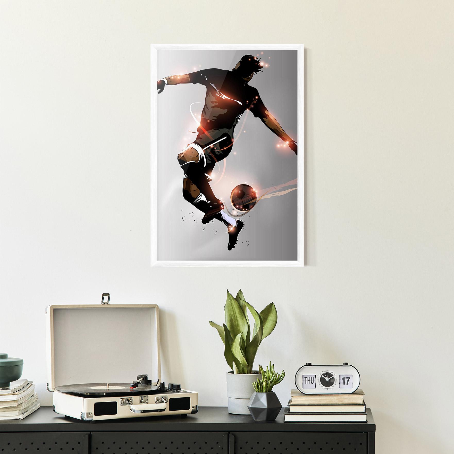Рамкиран постер Football Jump mockup 2