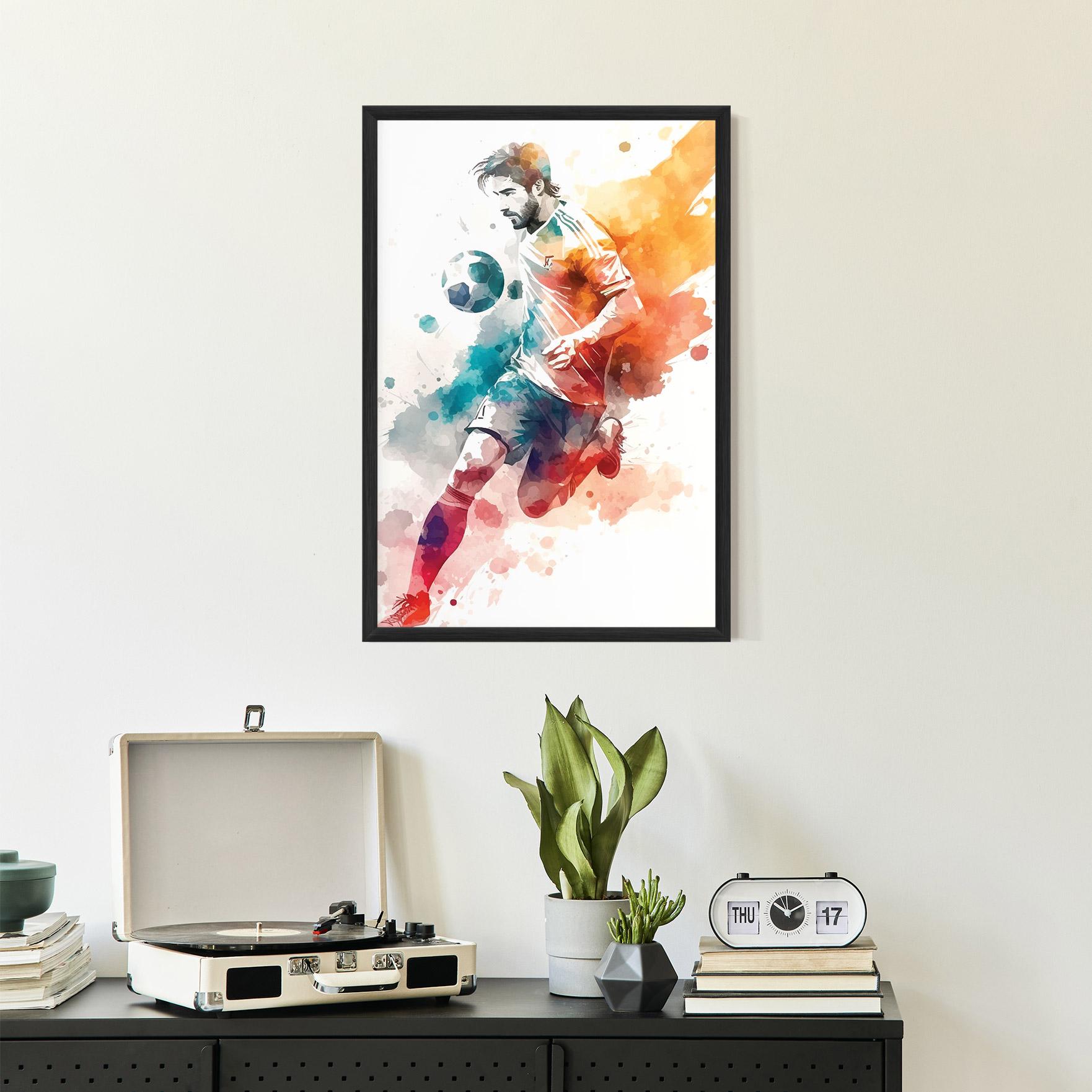 Рамкиран постер Football Watercolor mockup 2