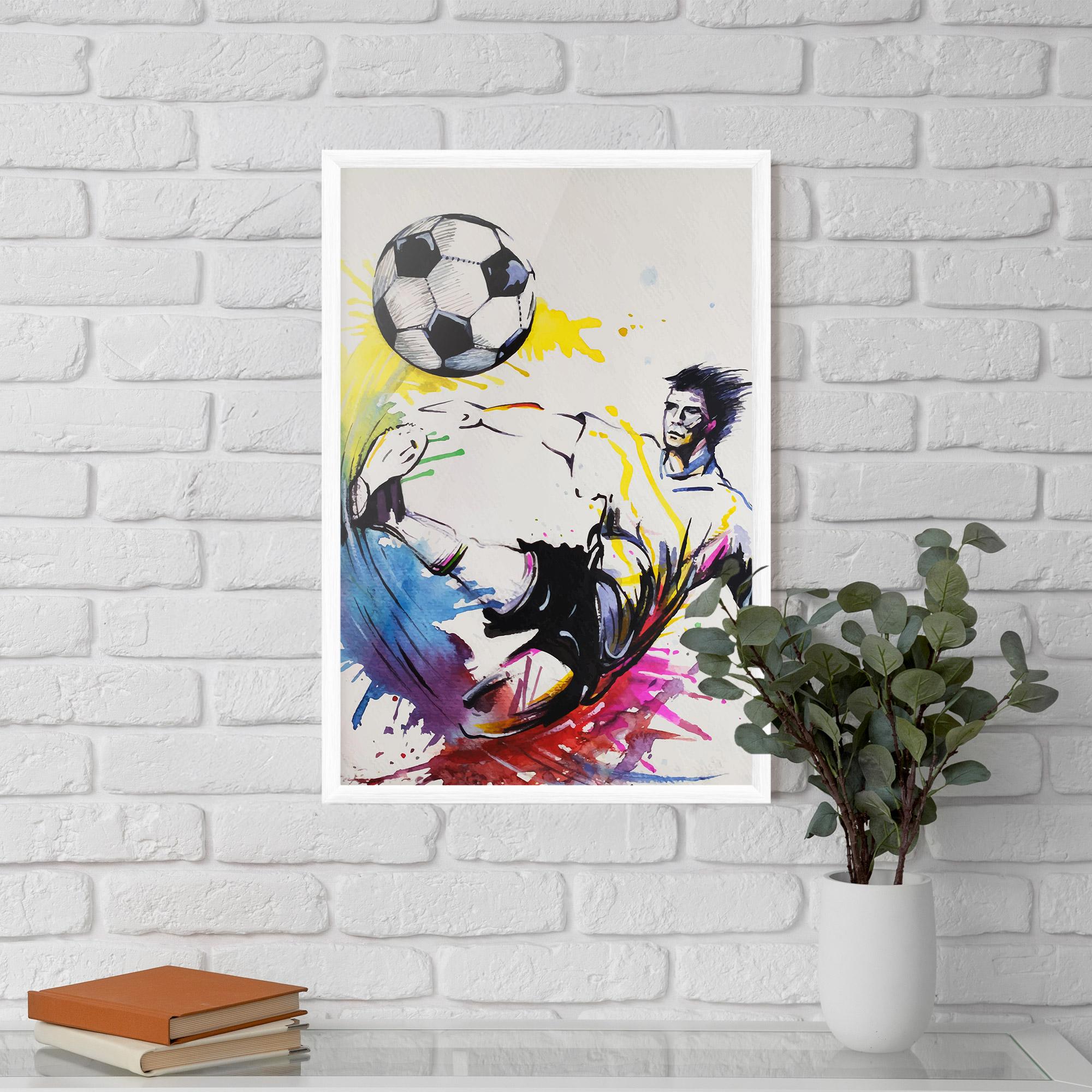 Рамкиран постер Yellow Art Football mockup 5