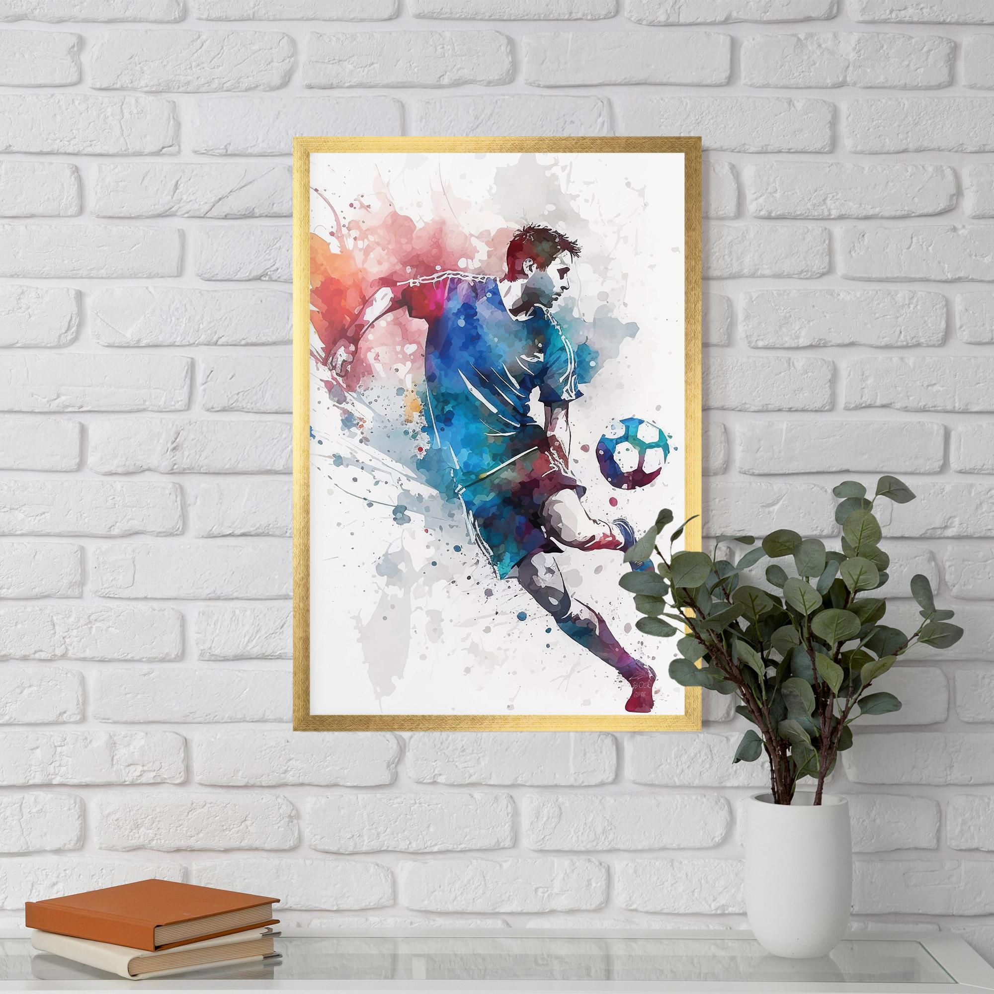 Рамкиран постер Watercolor Football mockup 5