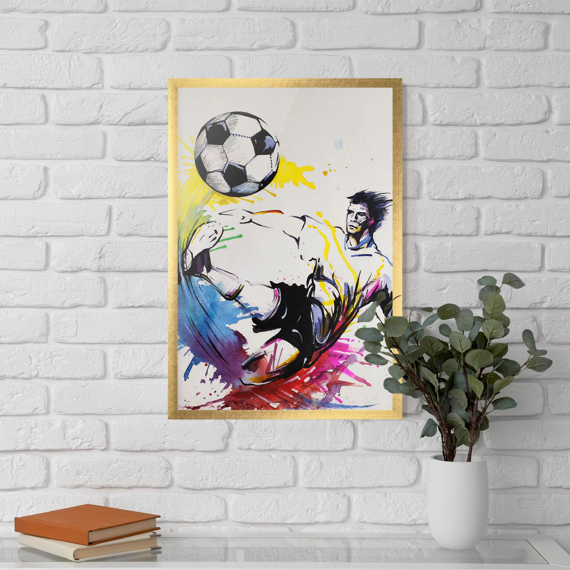 Рамкиран постер Yellow Art Football mockup 5