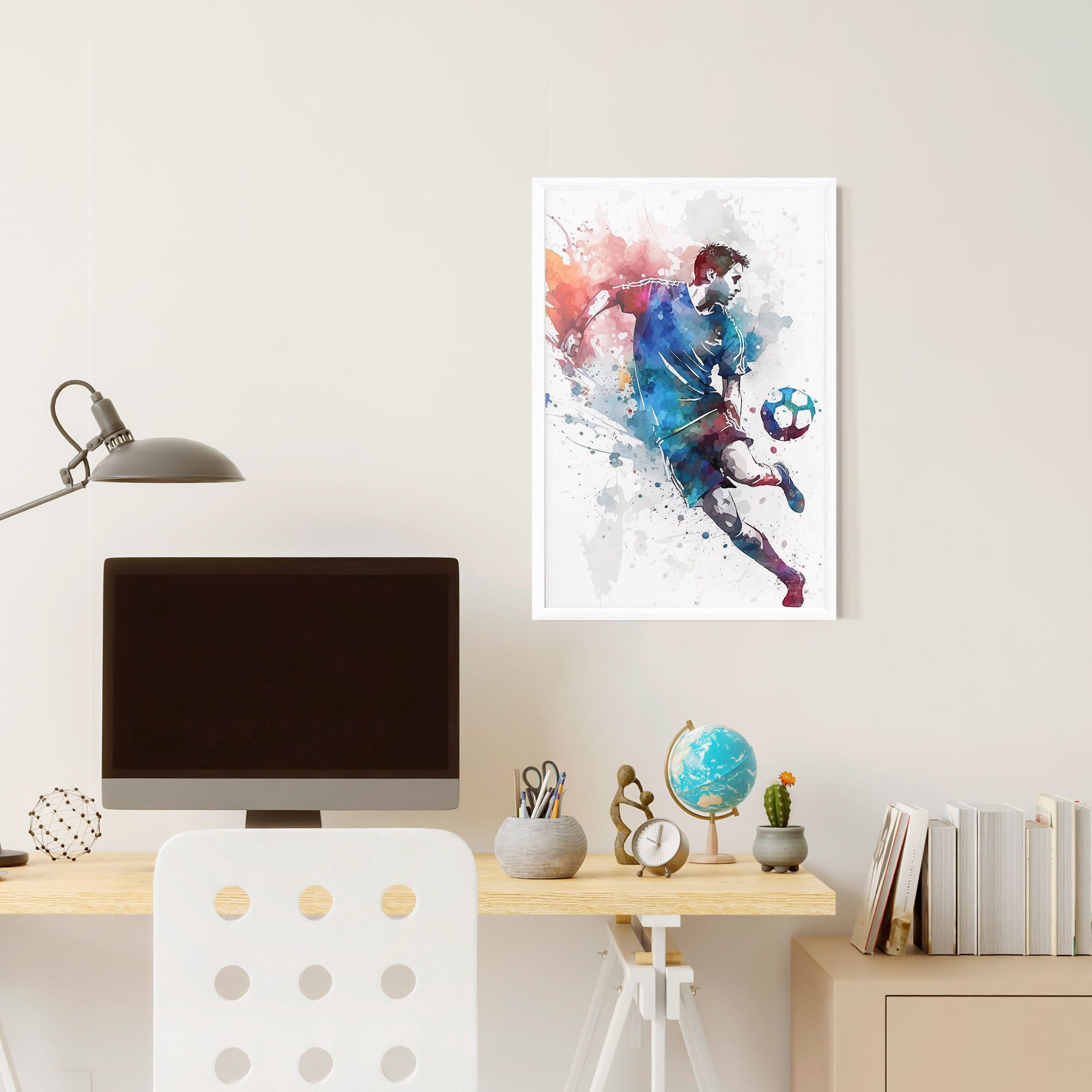 Watercolor Football mockup 6