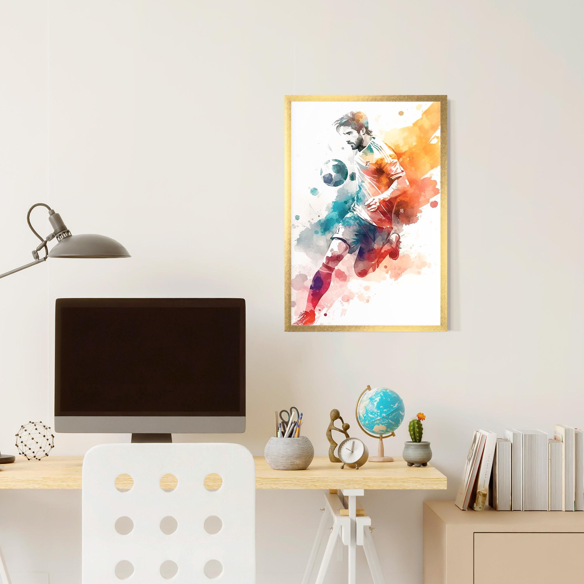 Рамкиран постер Football Watercolor mockup 6