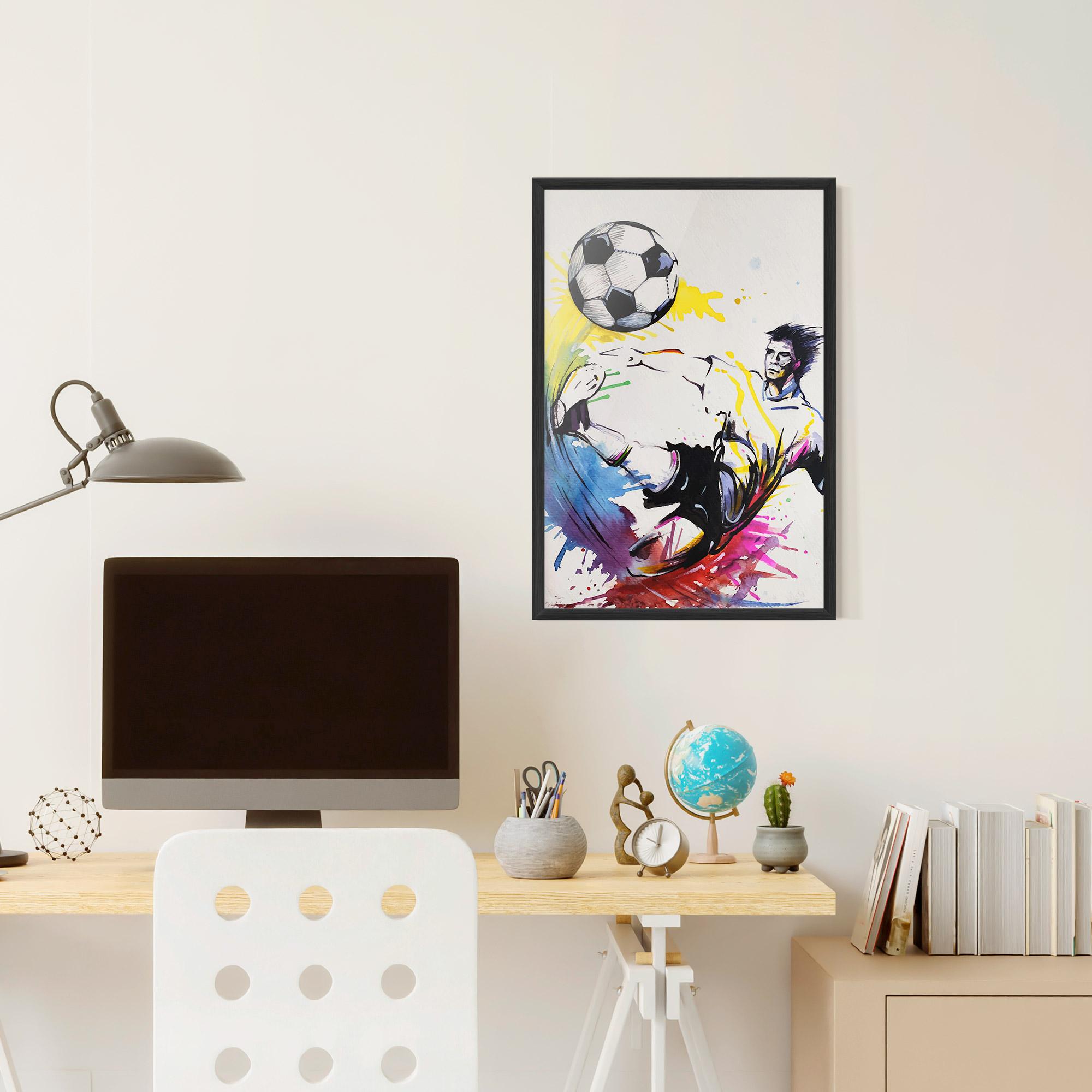 Рамкиран постер Yellow Art Football mockup 6