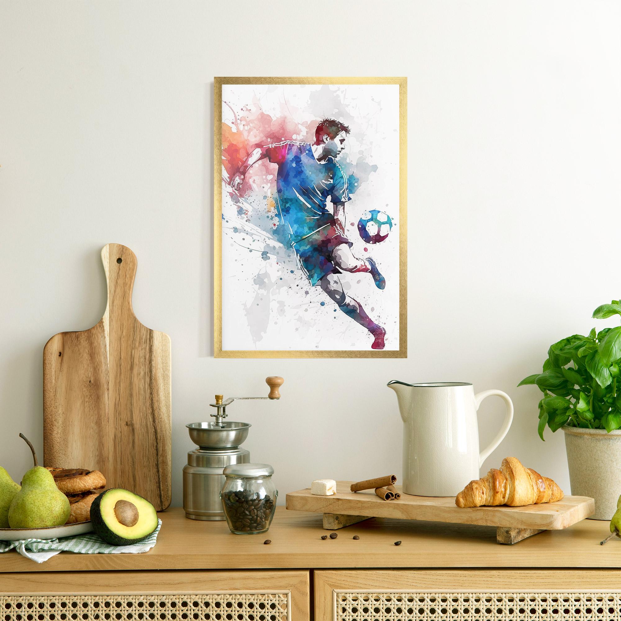 Рамкиран постер Watercolor Football mockup 8