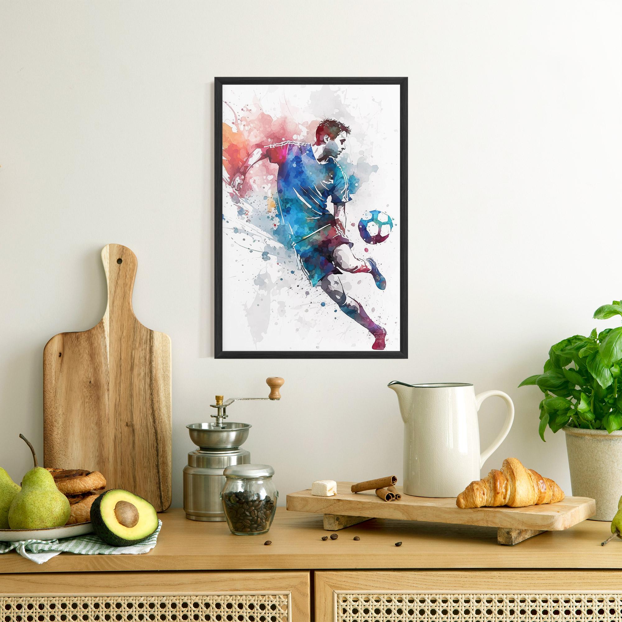 Рамкиран постер Watercolor Football mockup 8
