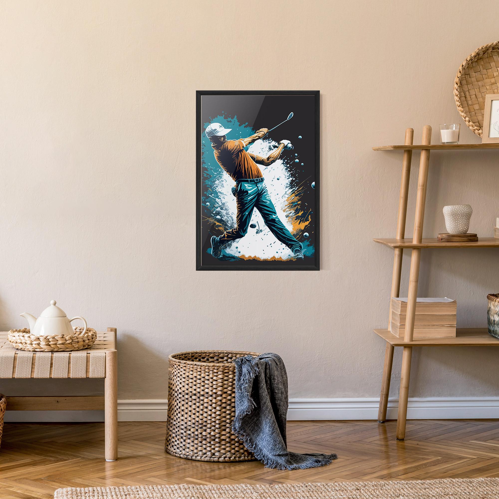 Рамкиран постер Golf On Grey mockup 9