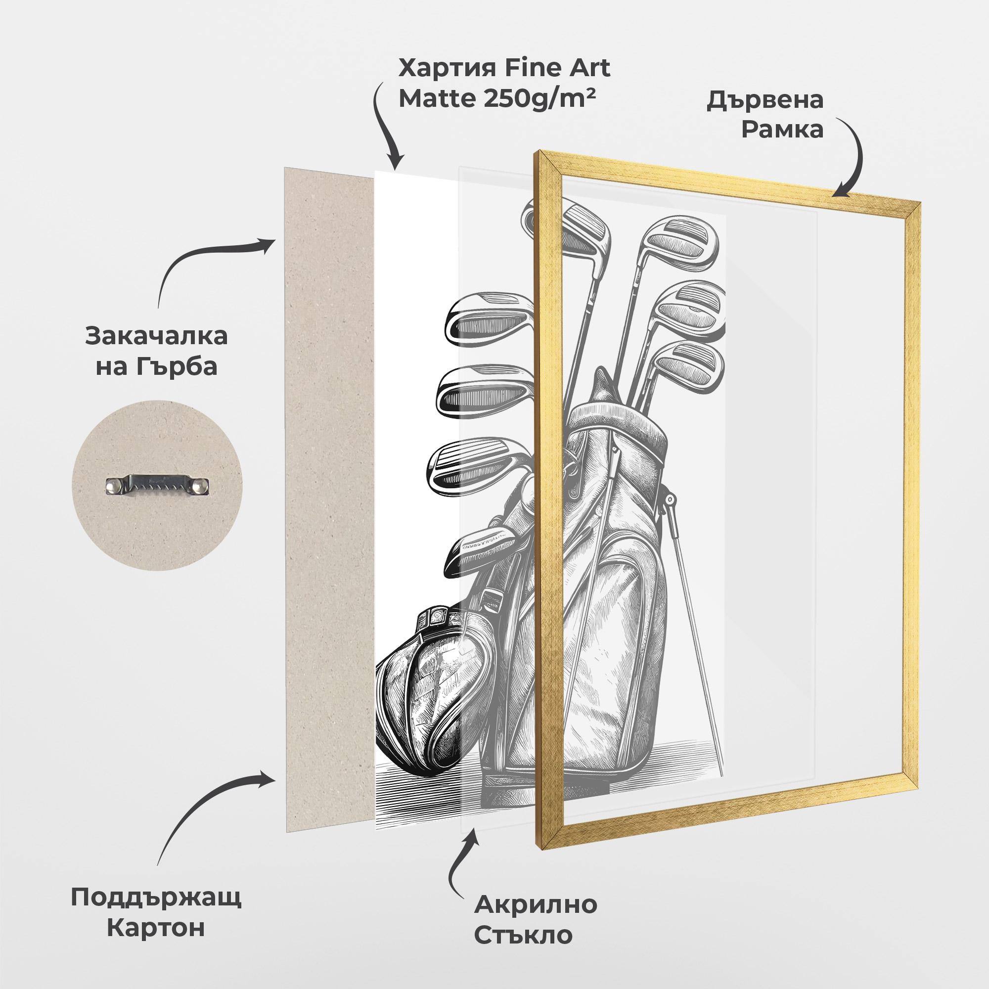 Рамкиран постер Golf Club mockup 1