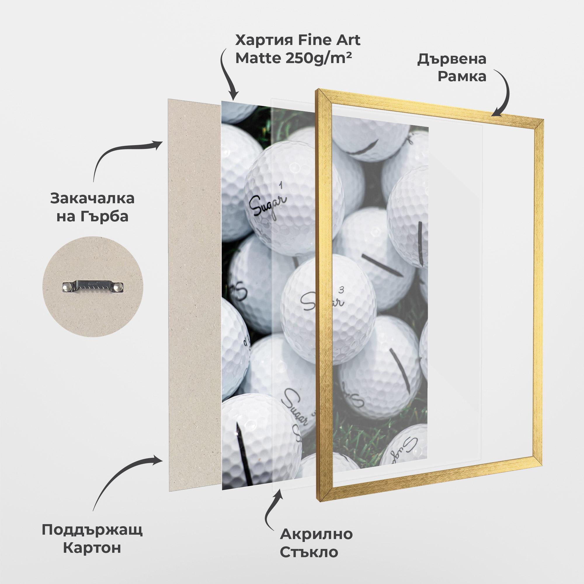 Рамкиран постер Sugar Golf Balls mockup 1