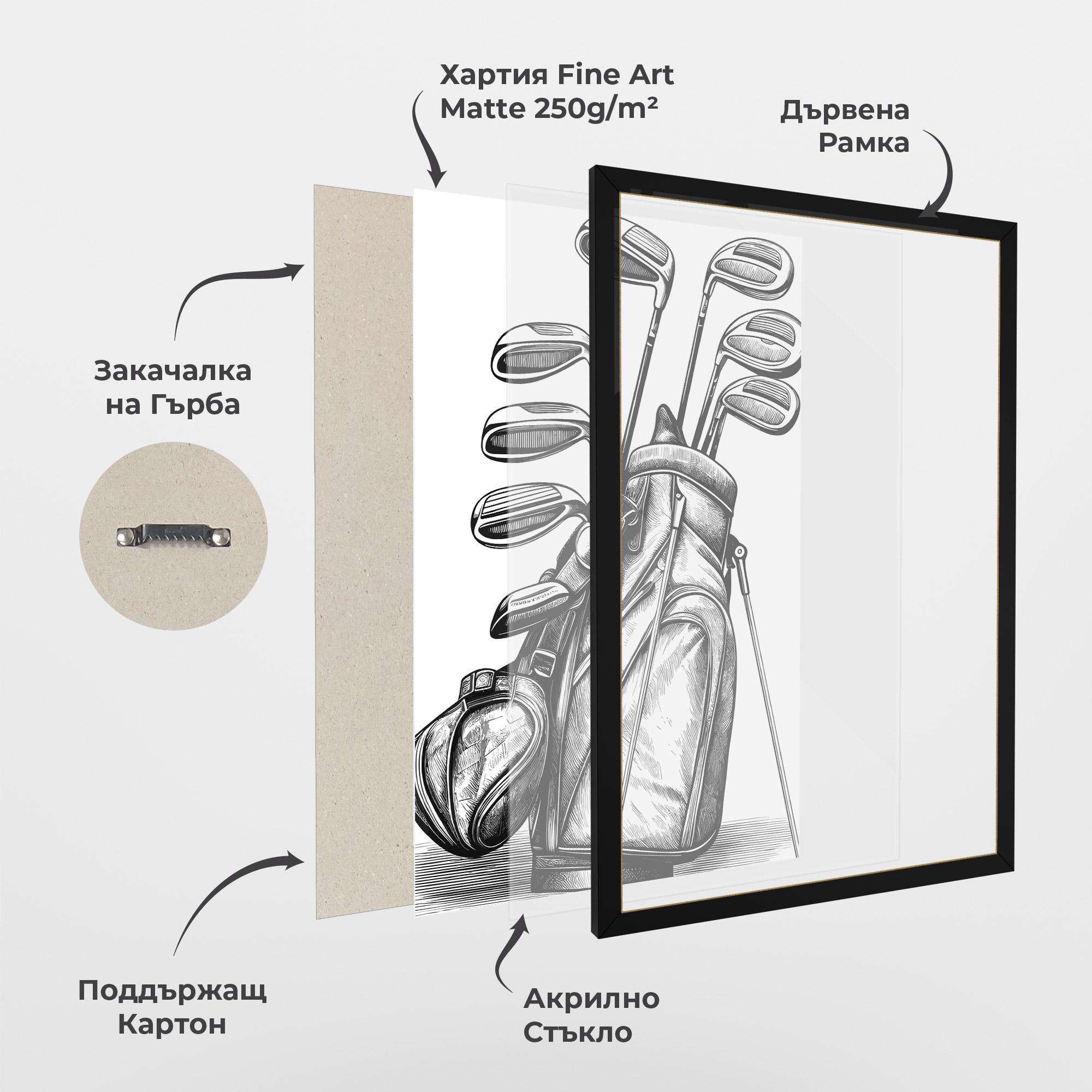Рамкиран постер Golf Club mockup 1