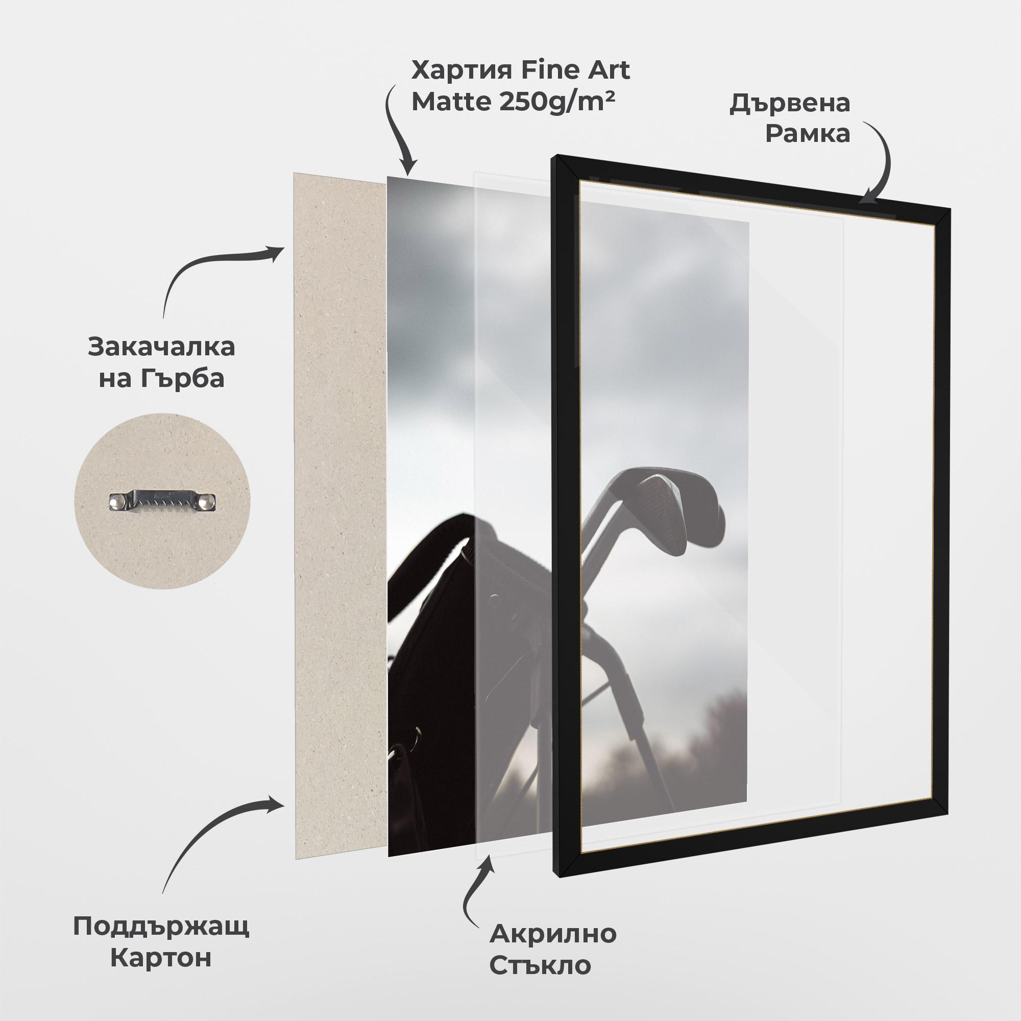 Рамкиран постер Golf Set Shilouette mockup 1