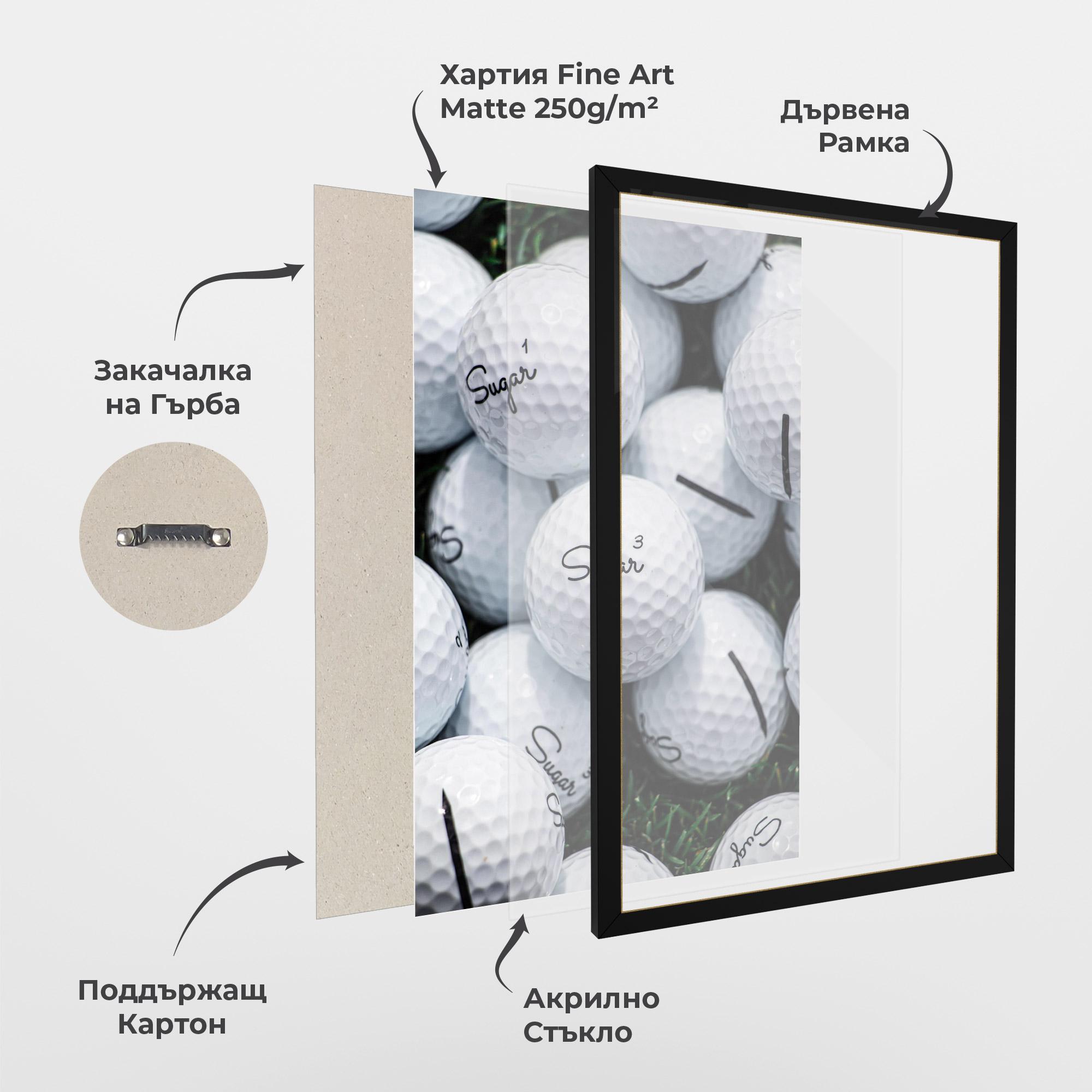 Рамкиран постер Sugar Golf Balls mockup 1