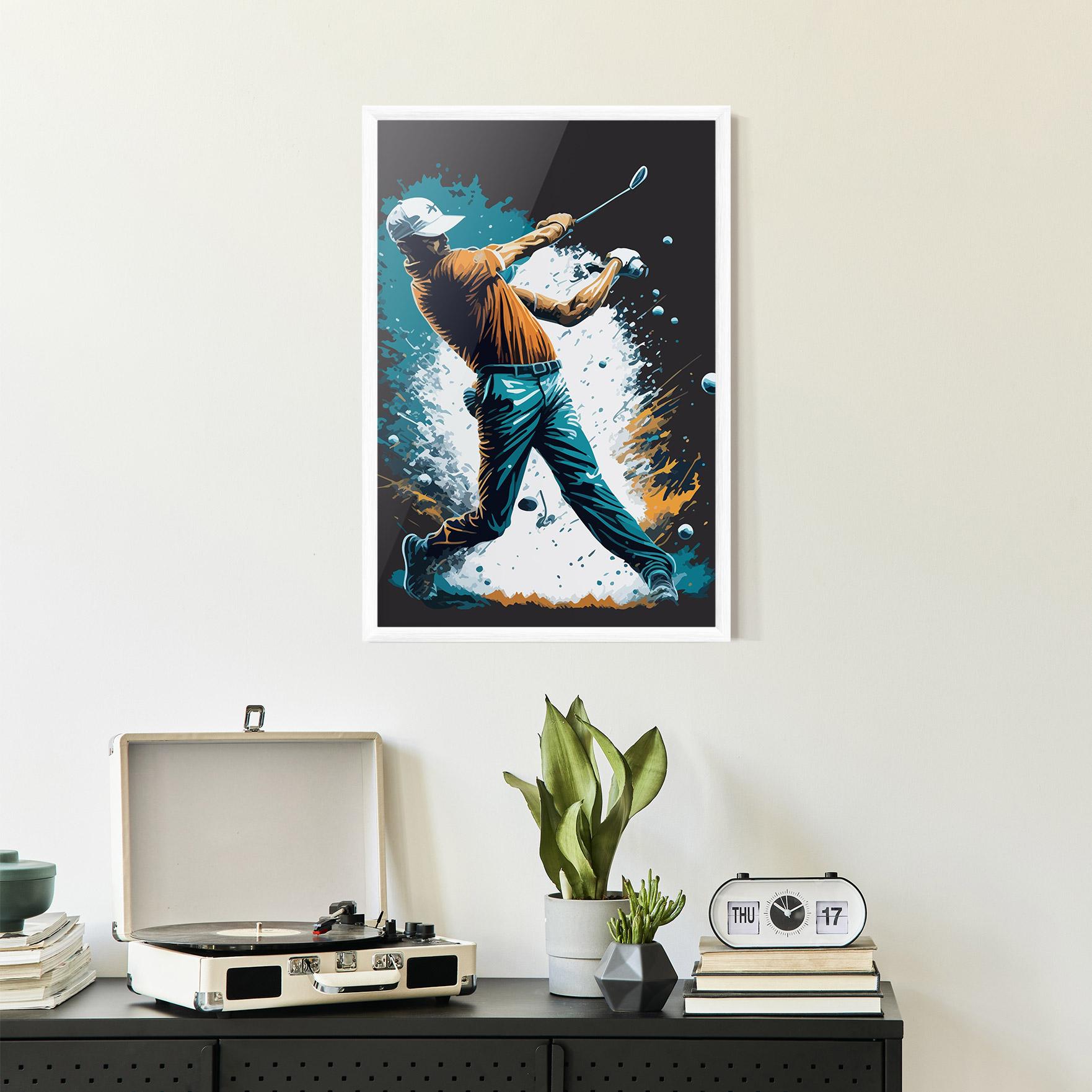 Рамкиран постер Golf On Grey mockup 2