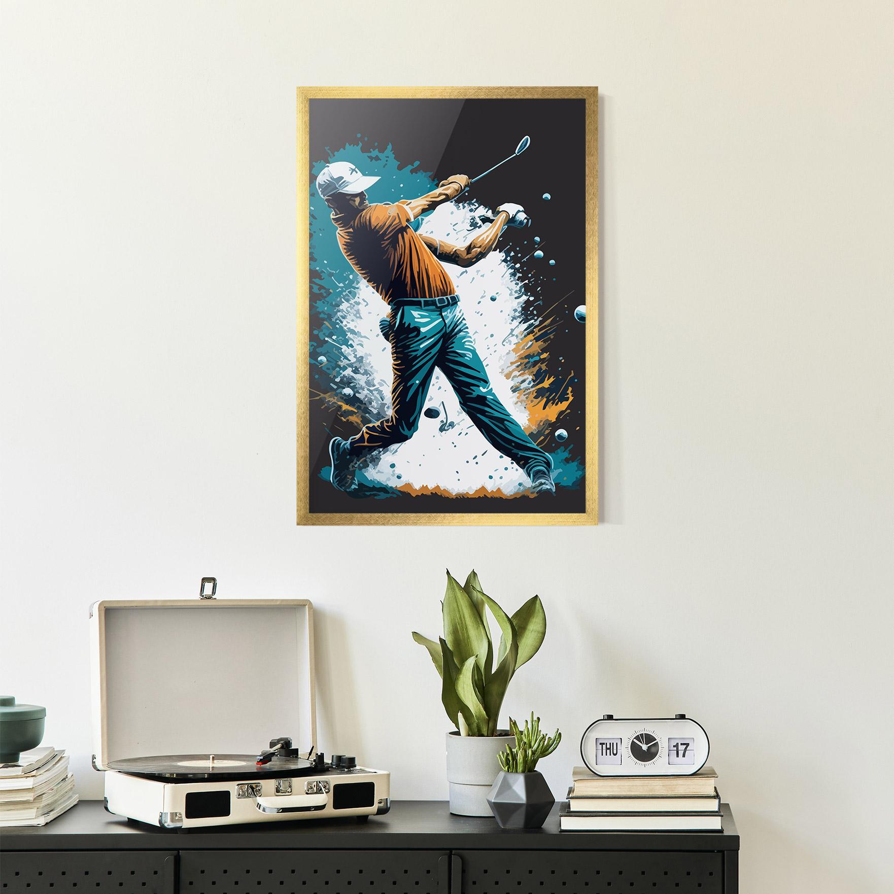 Рамкиран постер Golf On Grey mockup 2