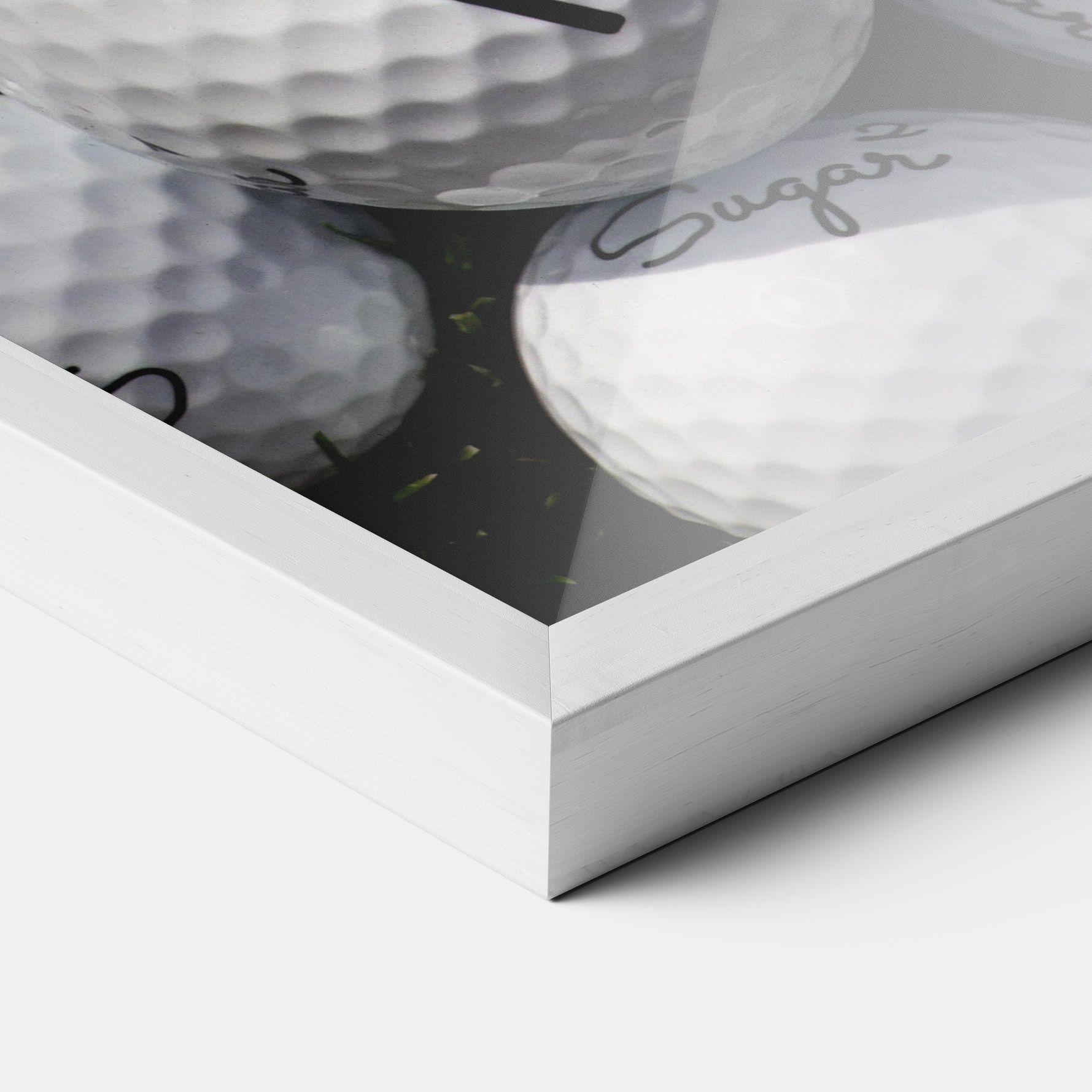 White Sugar Golf Balls mockup 3