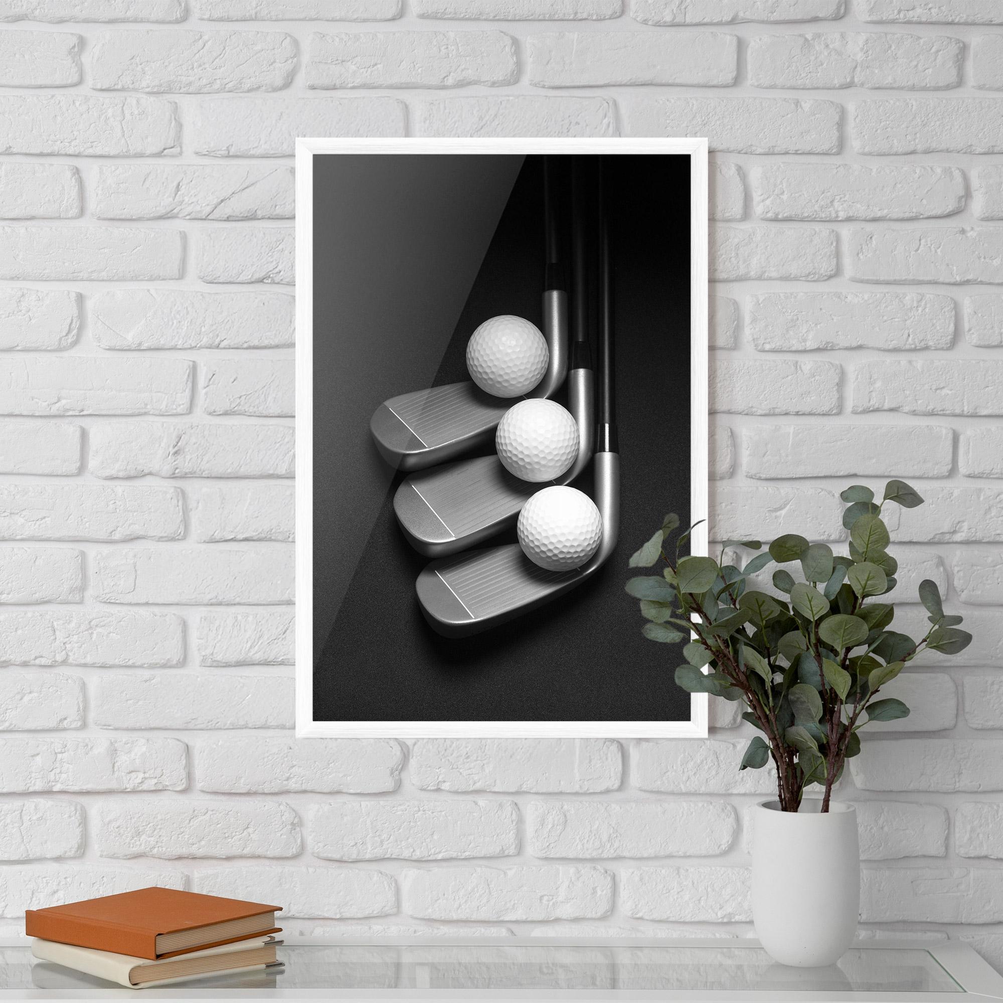 Рамкиран постер 3 Golf Balls mockup 5