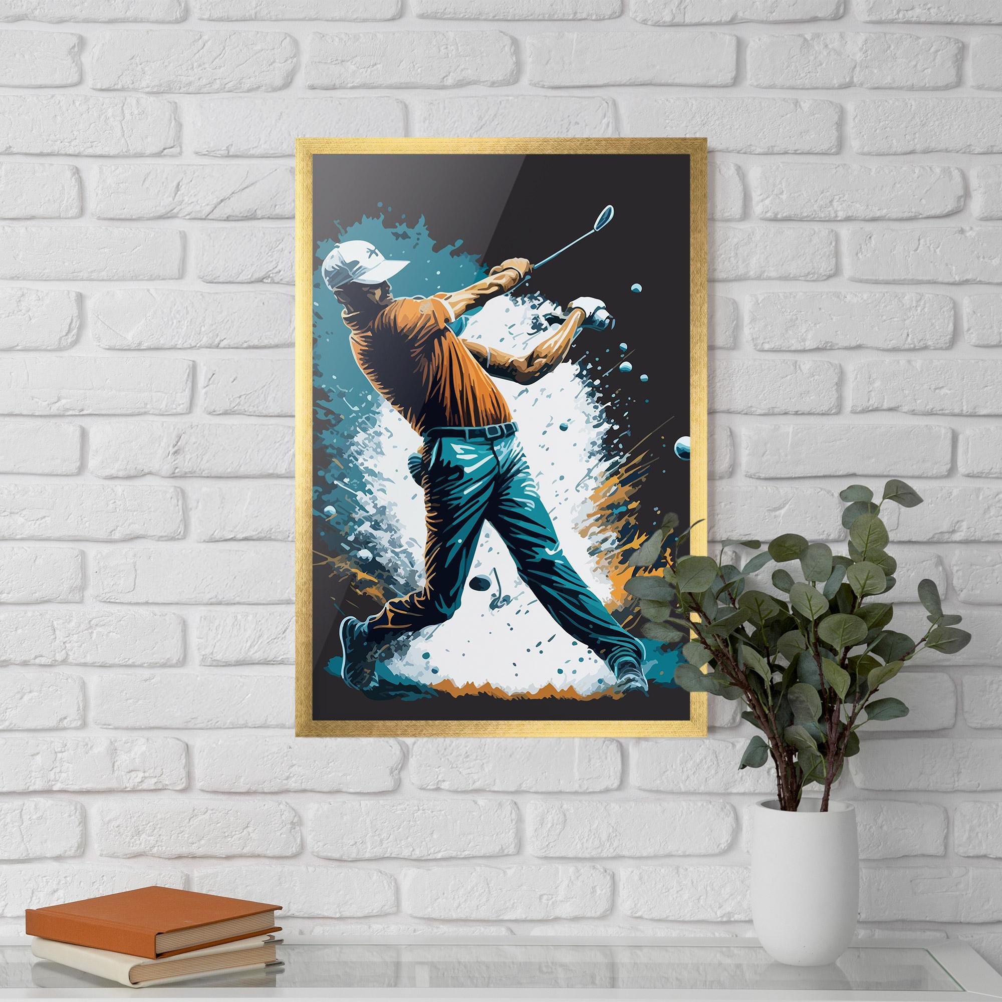 Рамкиран постер Golf On Grey mockup 5