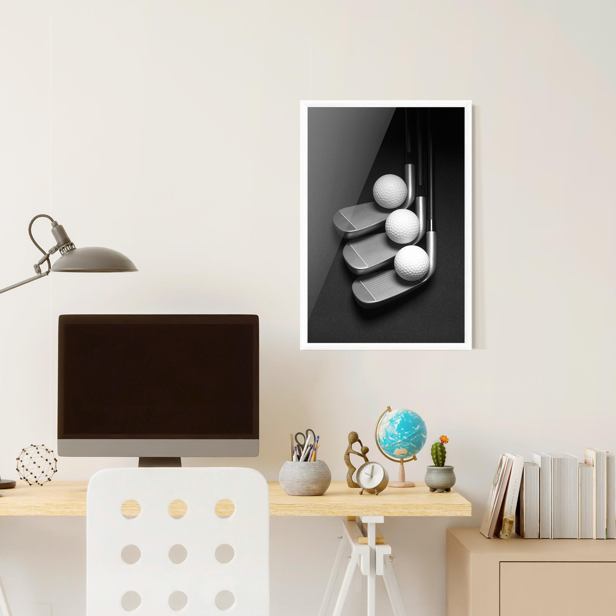 Рамкиран постер 3 Golf Balls mockup 6