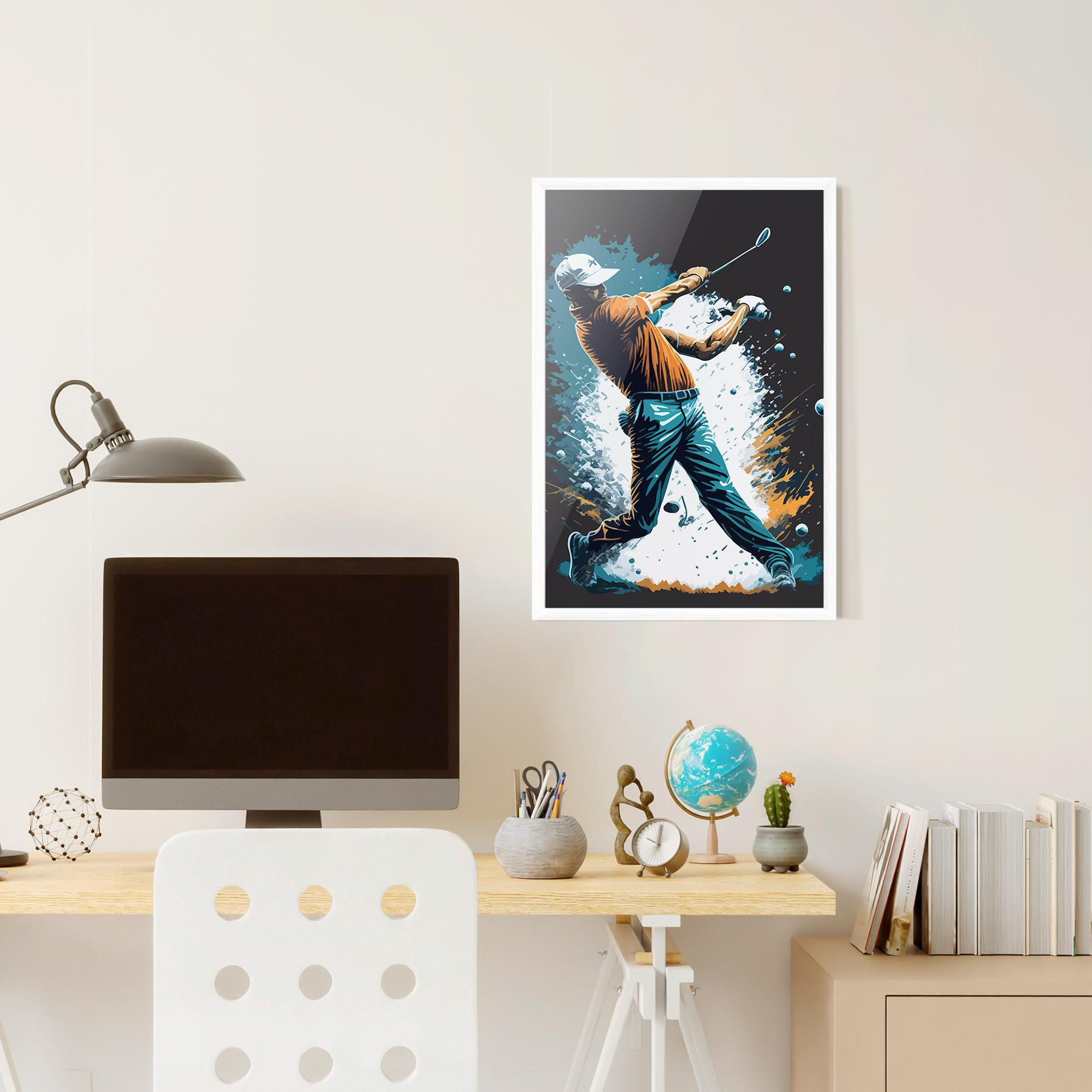 Рамкиран постер Golf On Grey mockup 6