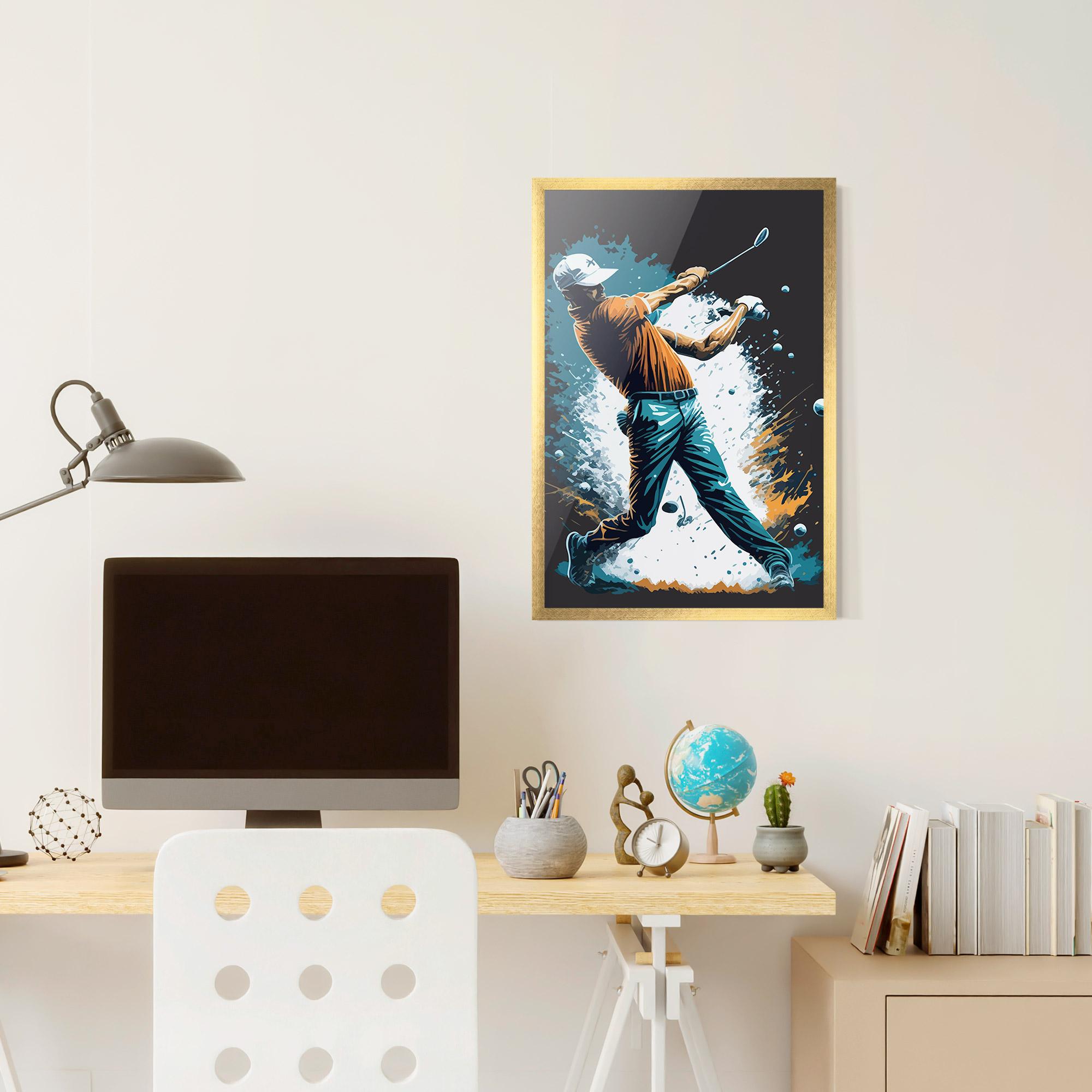 Рамкиран постер Golf On Grey mockup 6