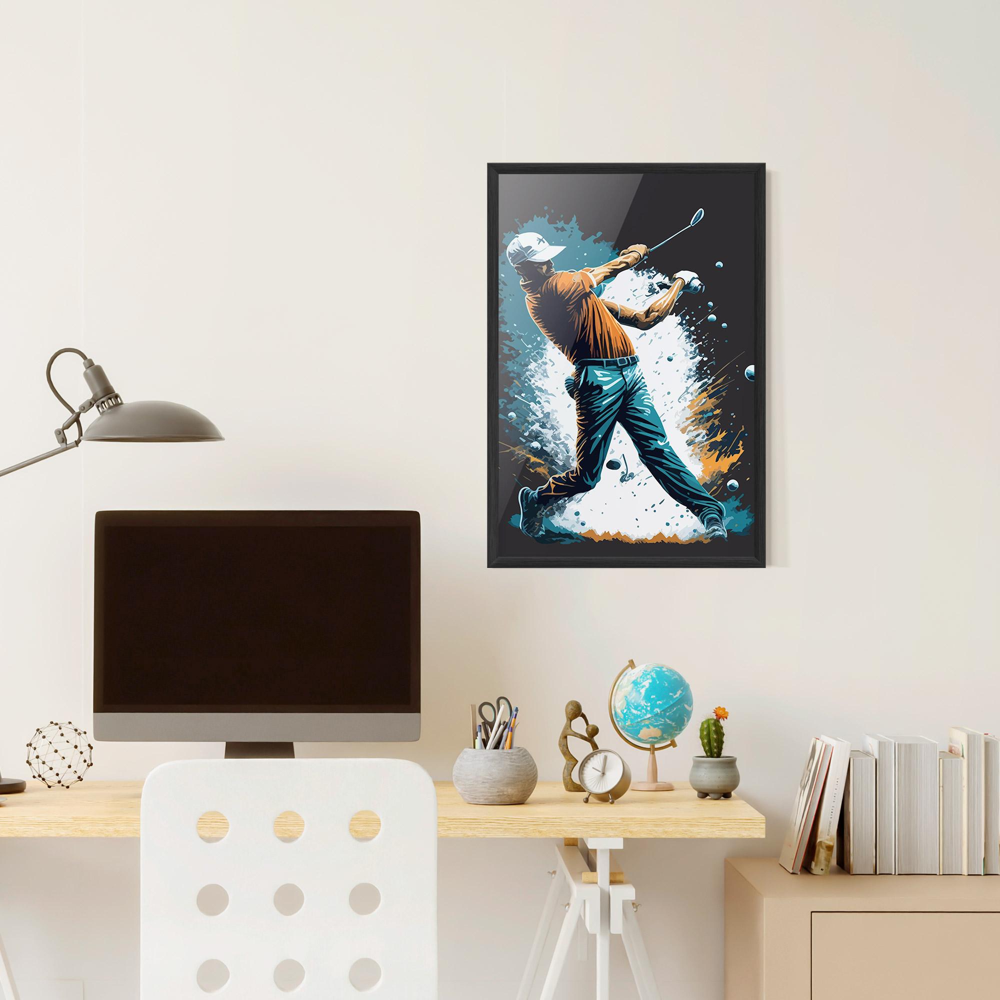 Рамкиран постер Golf On Grey mockup 6