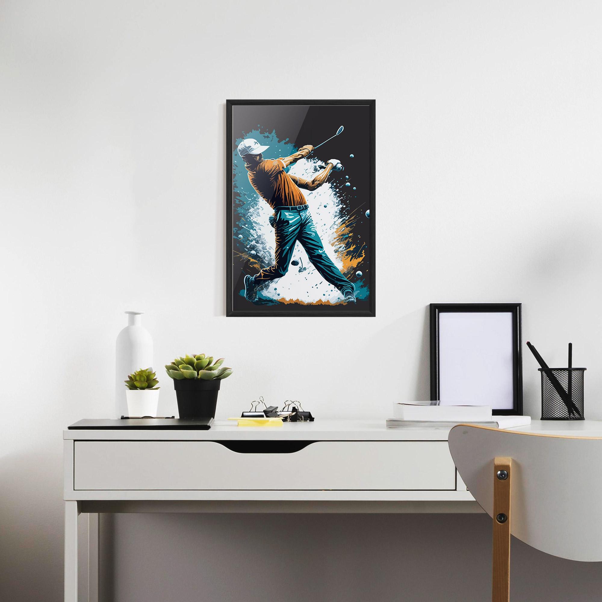 Рамкиран постер Golf On Grey mockup 7