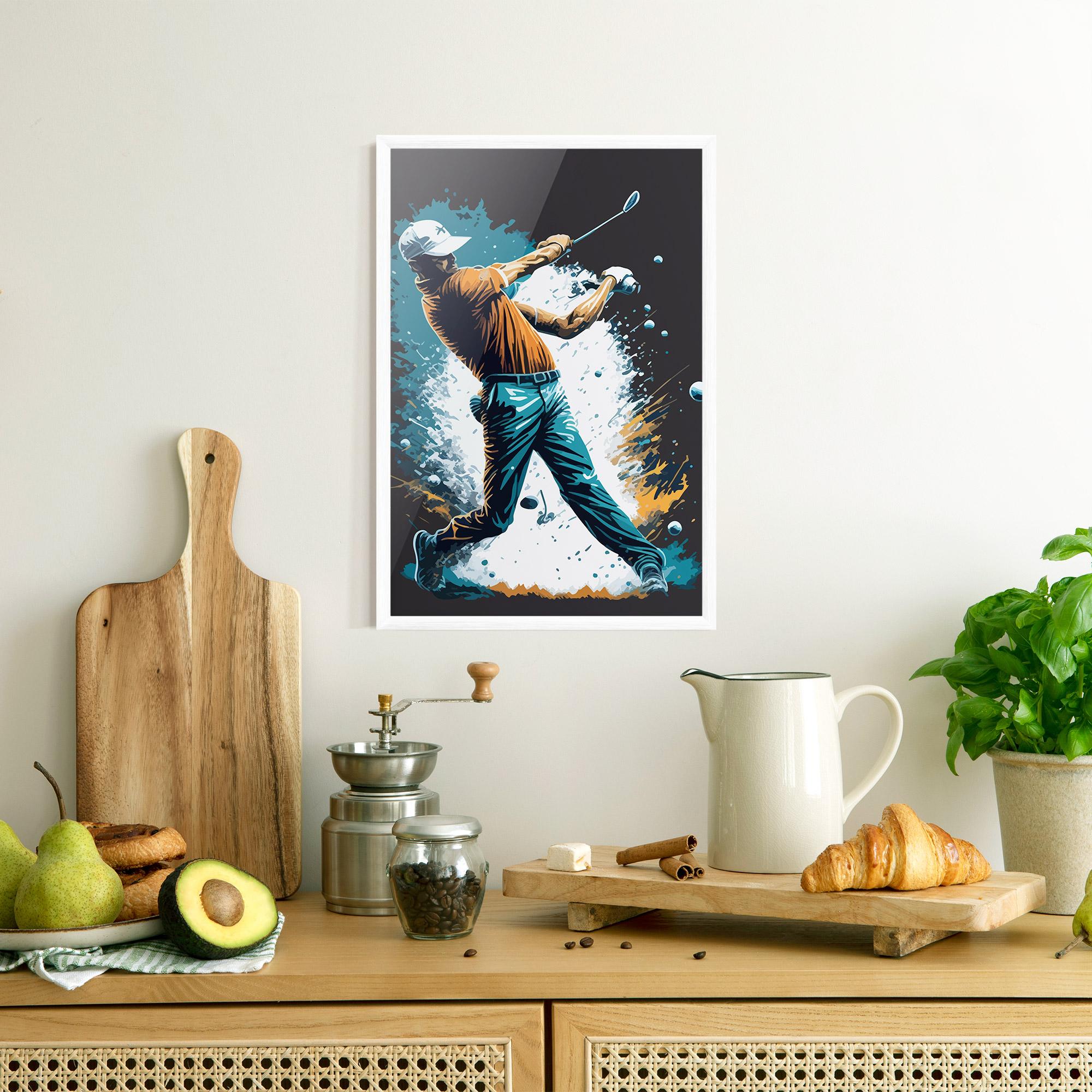 Рамкиран постер Golf On Grey mockup 8