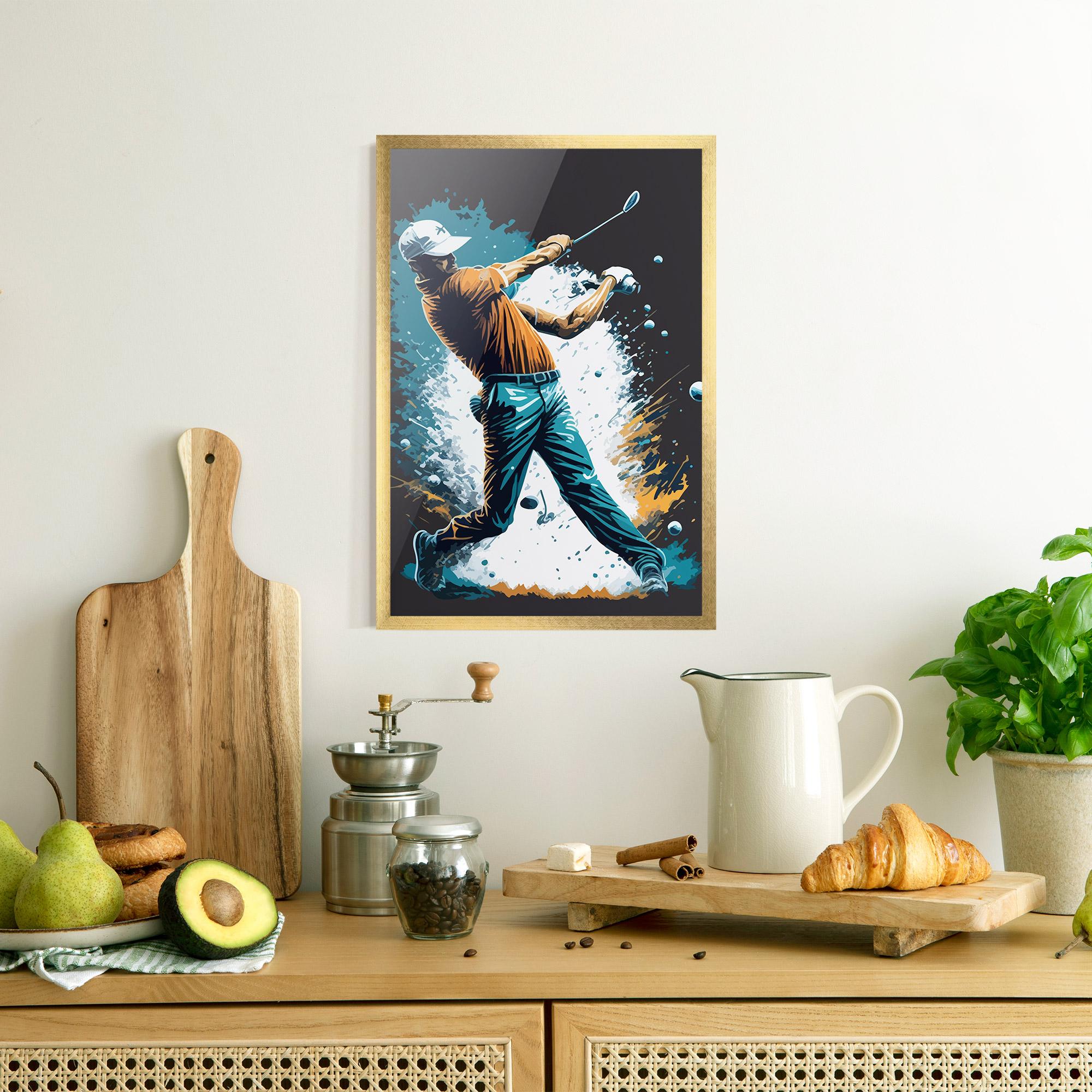 Рамкиран постер Golf On Grey mockup 8