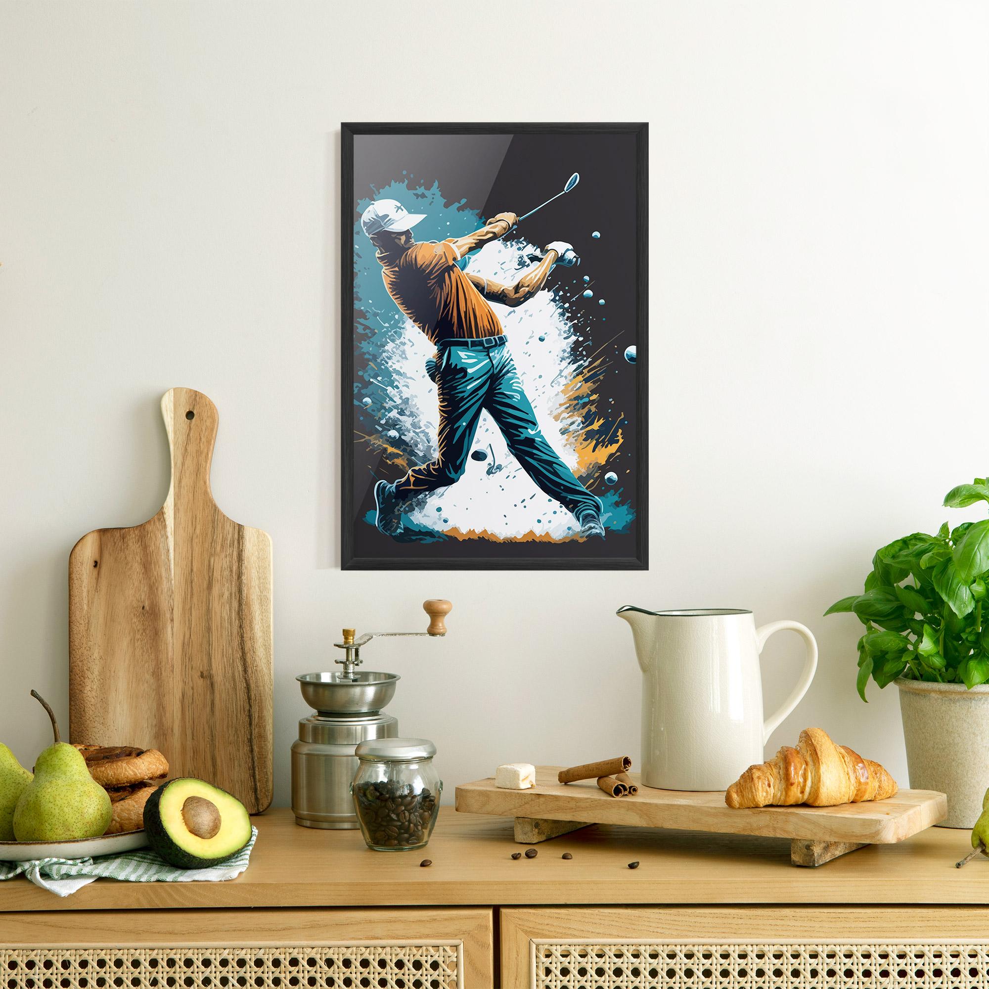 Рамкиран постер Golf On Grey mockup 8