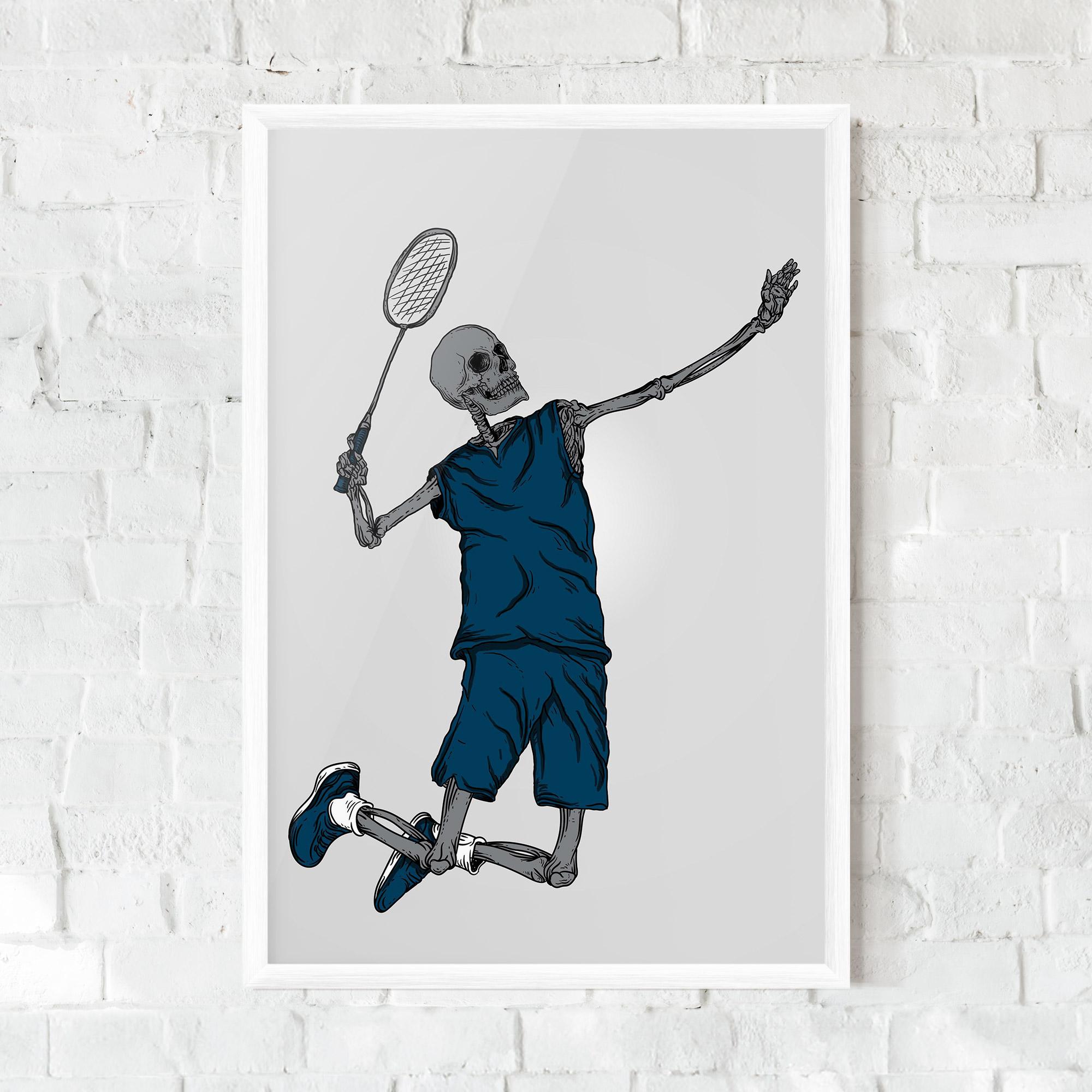 Рамкиран постер Blue Skull Tennis mockup 0