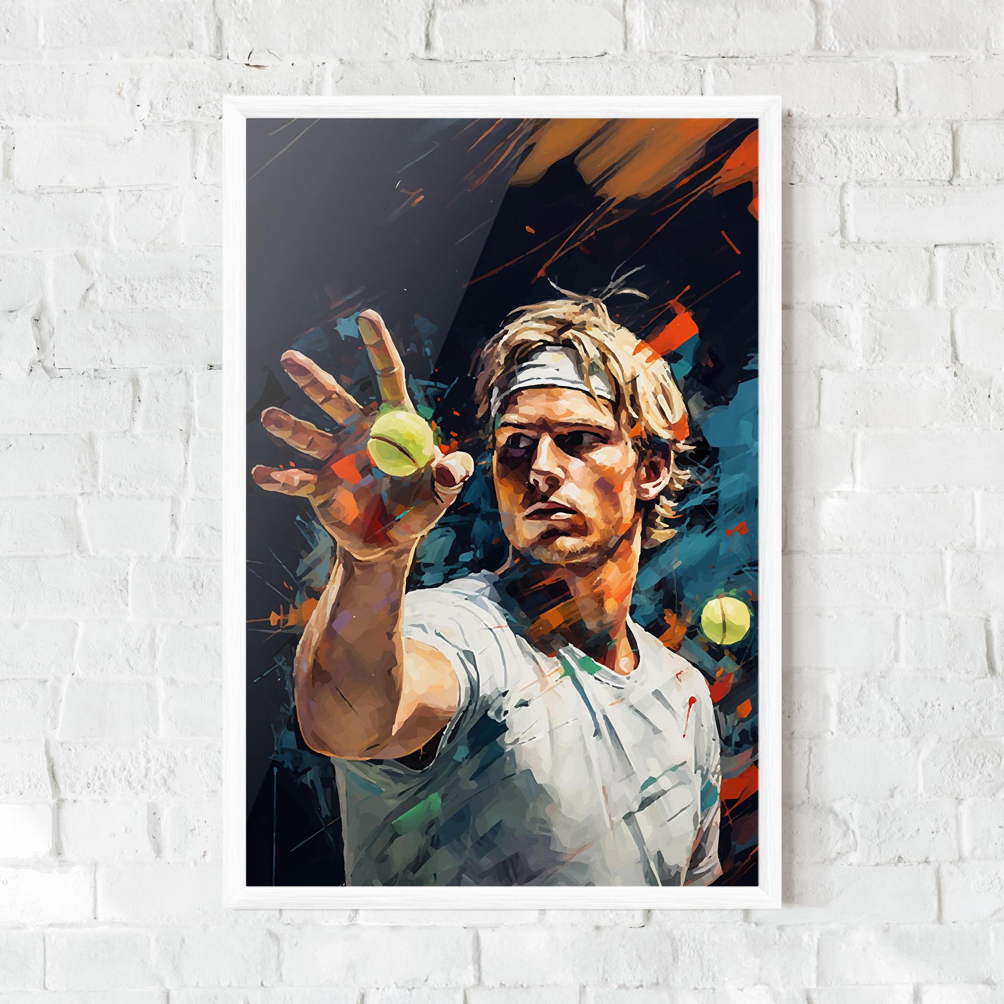 Рамкиран постер Tennis Player Art mockup 0
