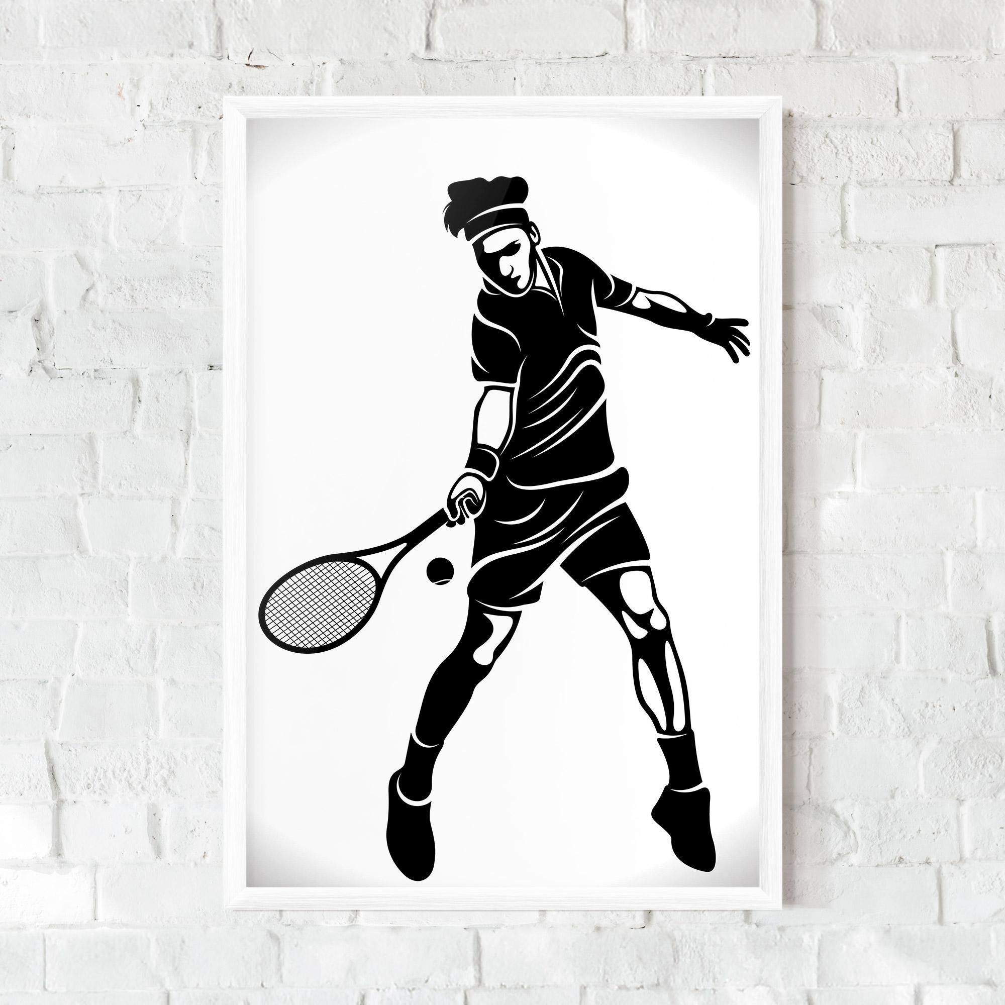Рамкиран постер Tennis Player Line mockup 0