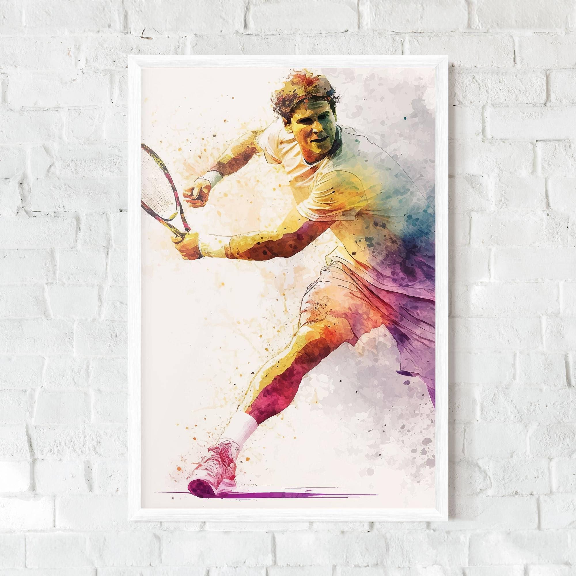 Рамкиран постер Watercolor Tennis mockup 0