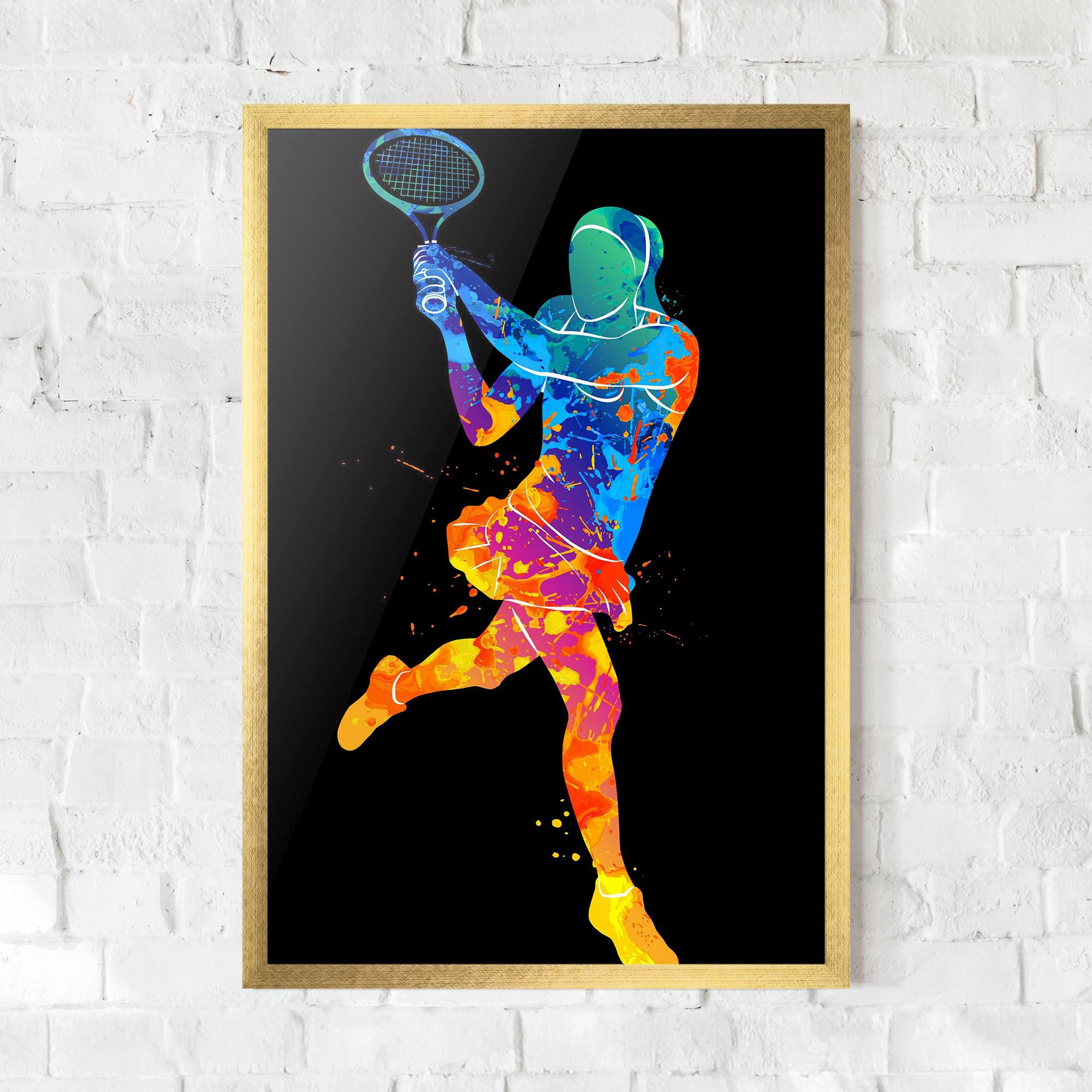 Рамкиран постер Blue Orange Tennis mockup 0