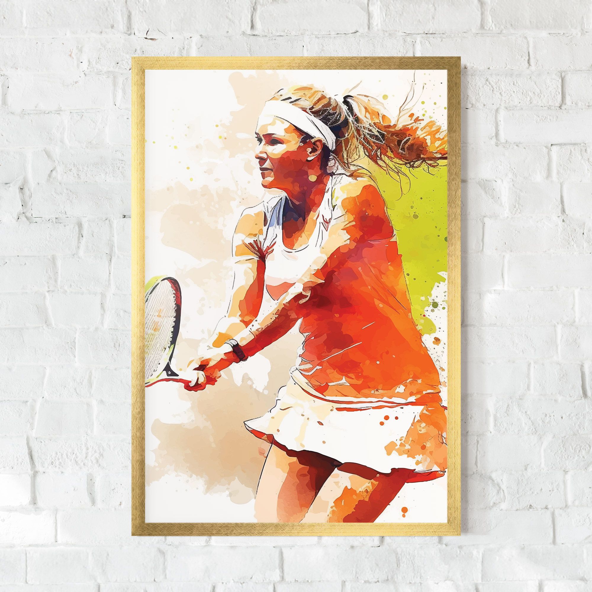 Orange Watercolor Tennis mockup 0