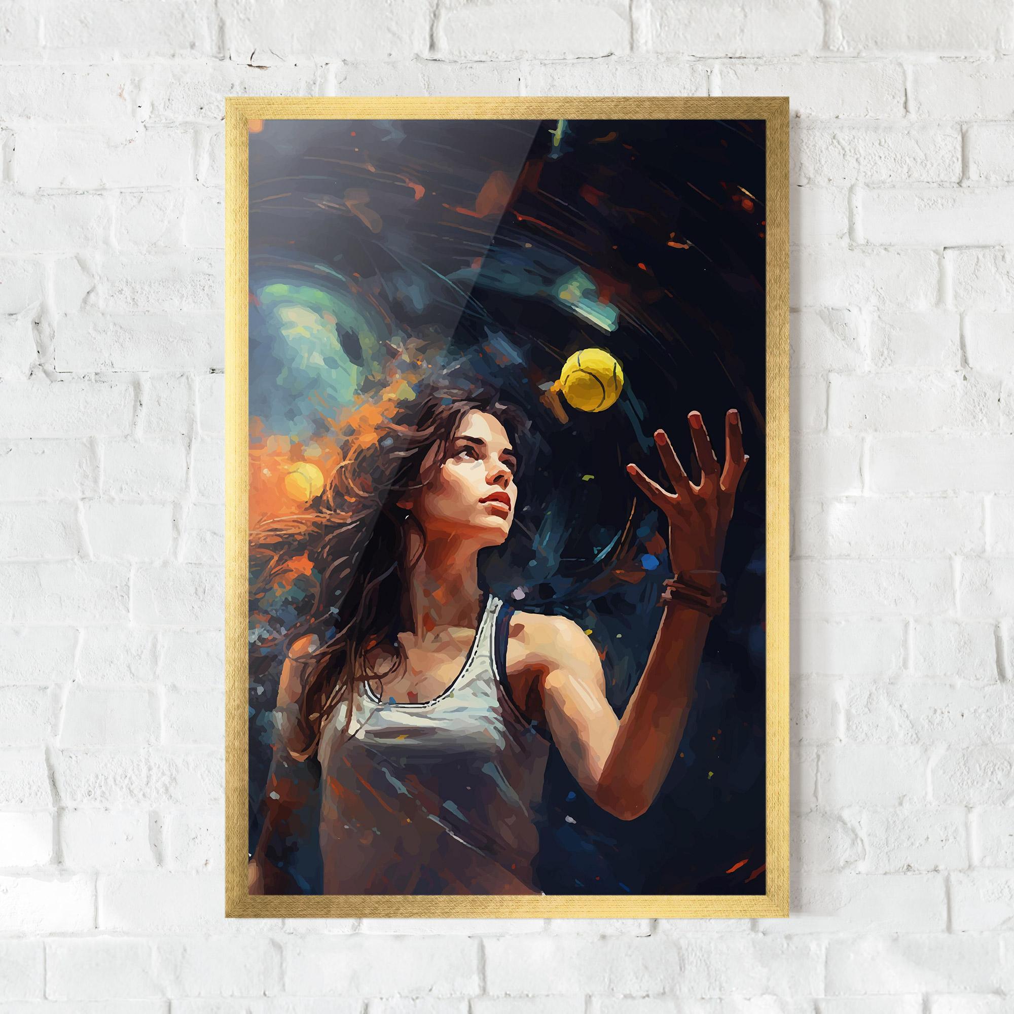 Рамкиран постер Tennis Pretty Girl mockup 0