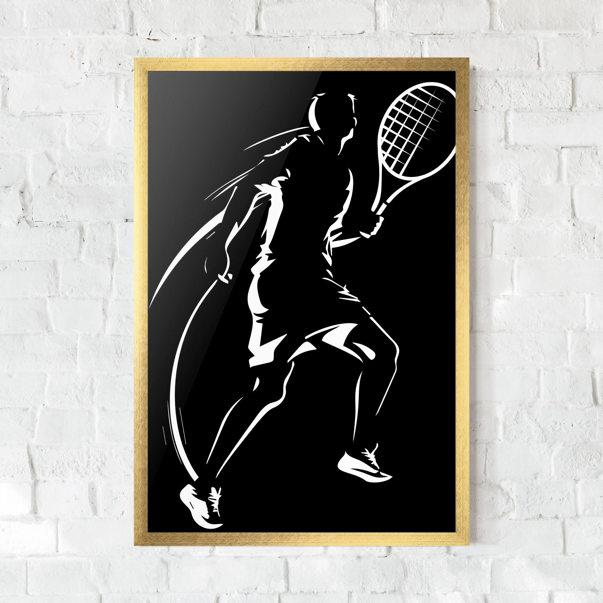 Рамкиран постер White Line Tennis mockup 0