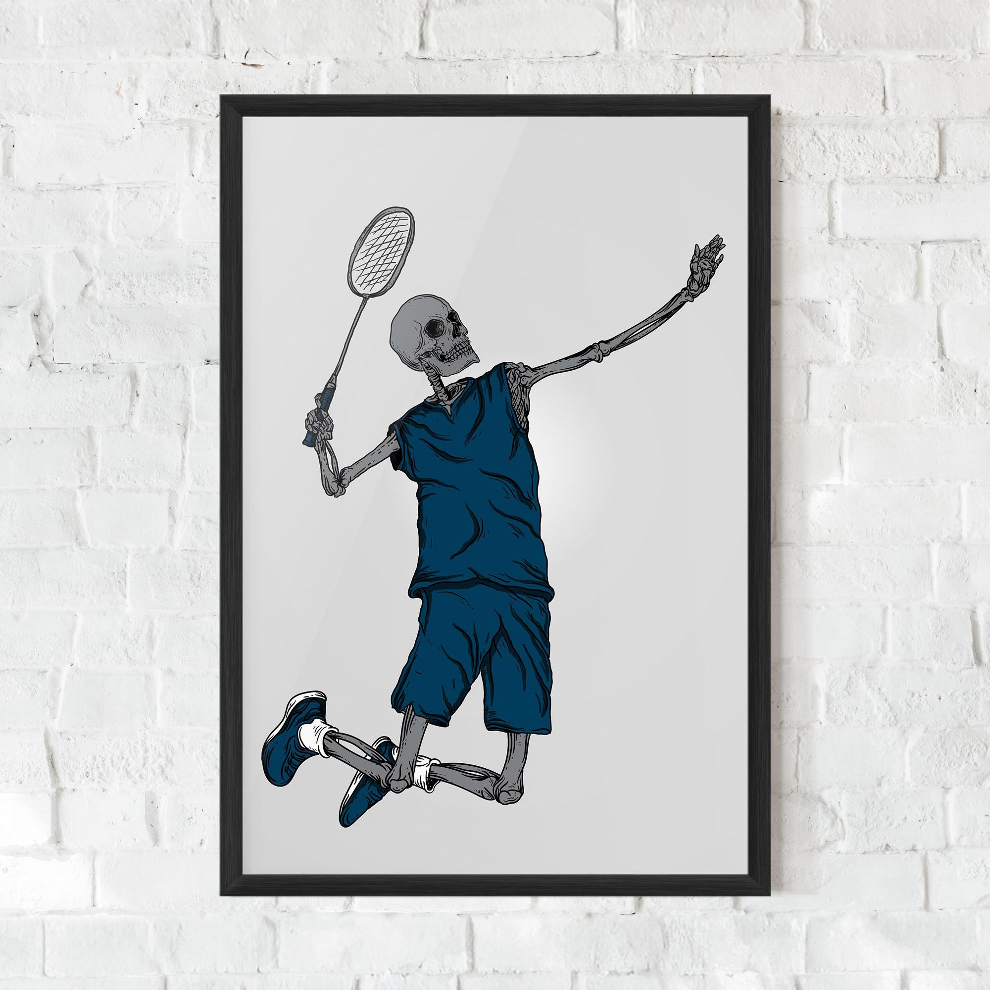 Рамкиран постер Blue Skull Tennis mockup 0