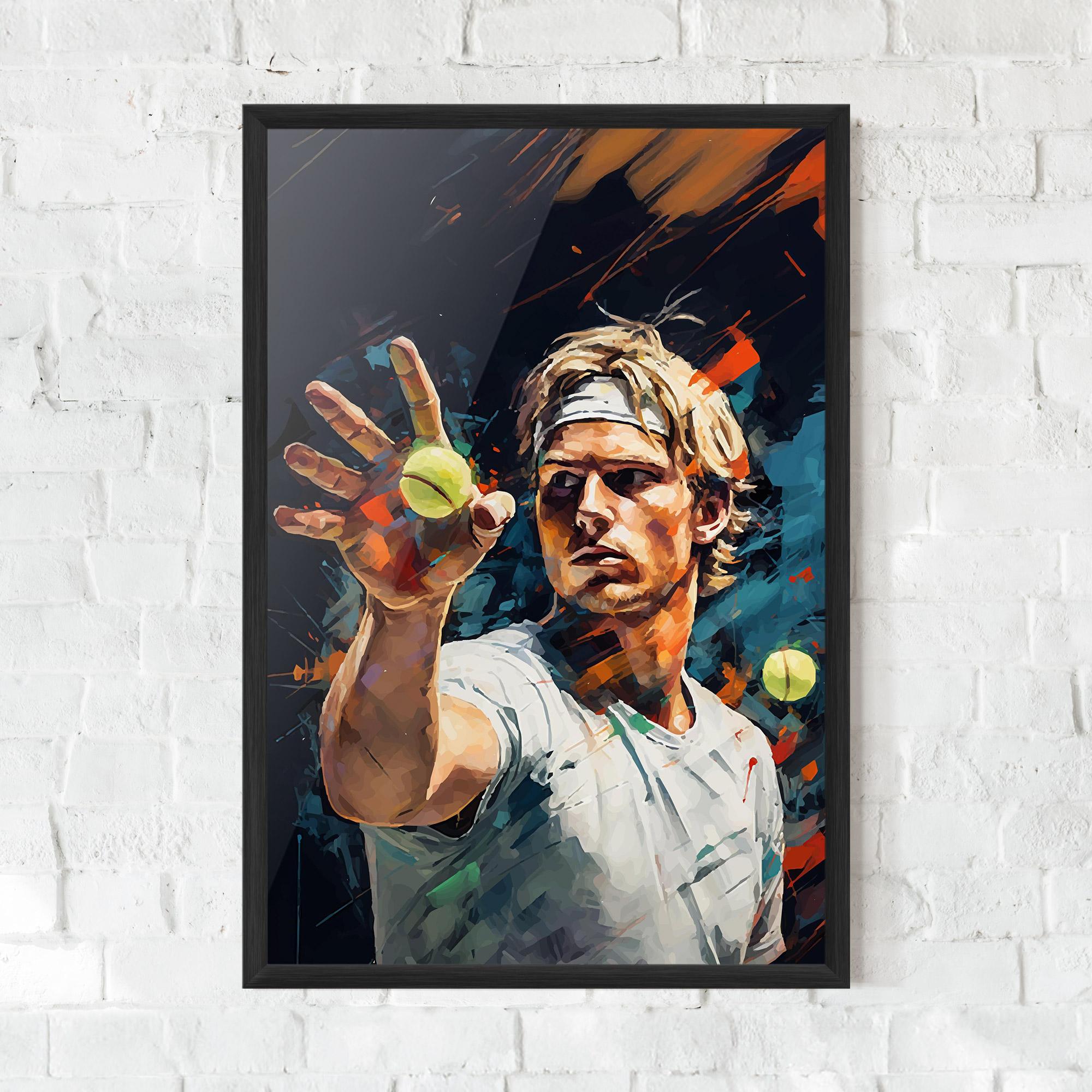Рамкиран постер Tennis Player Art mockup 0