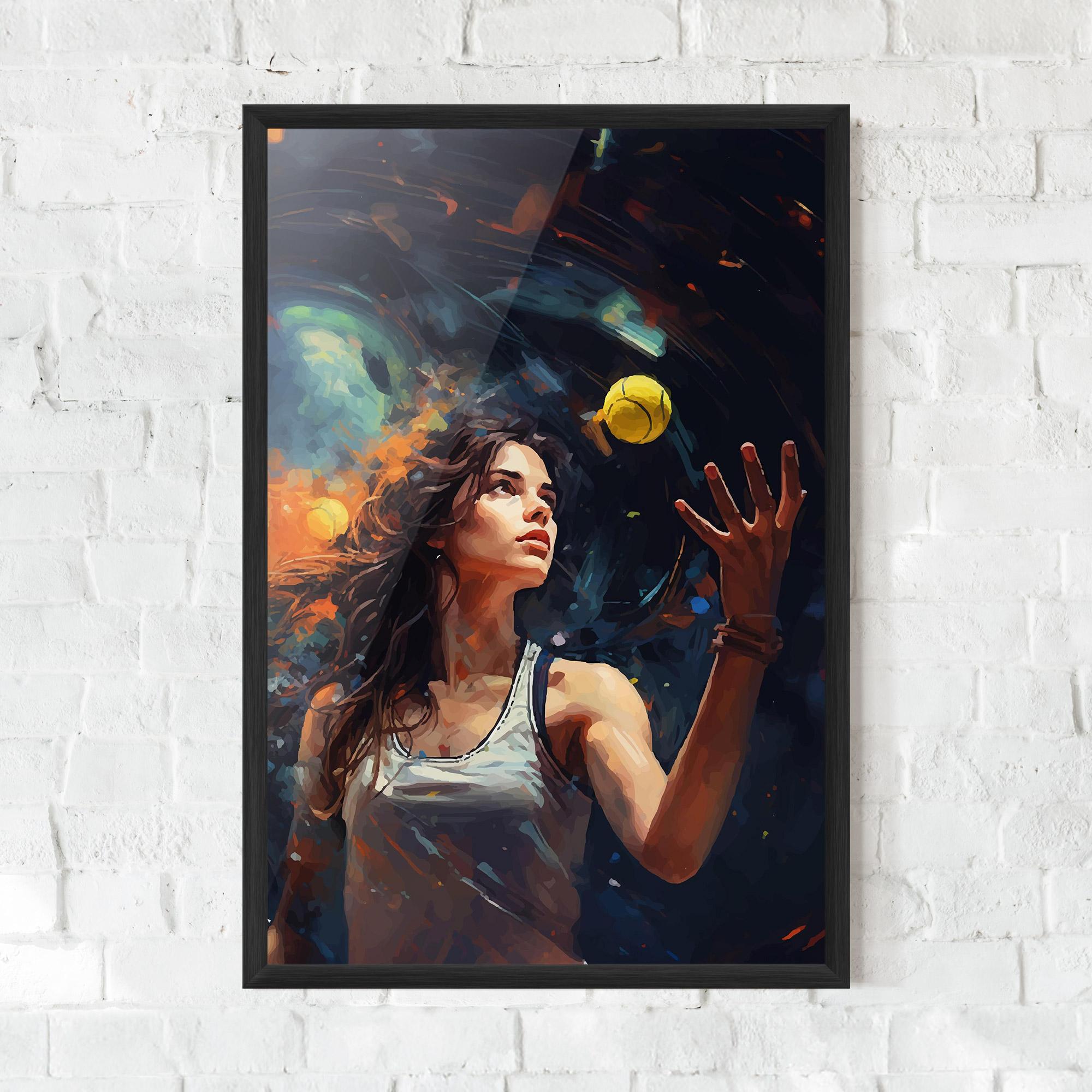 Рамкиран постер Tennis Pretty Girl mockup 0