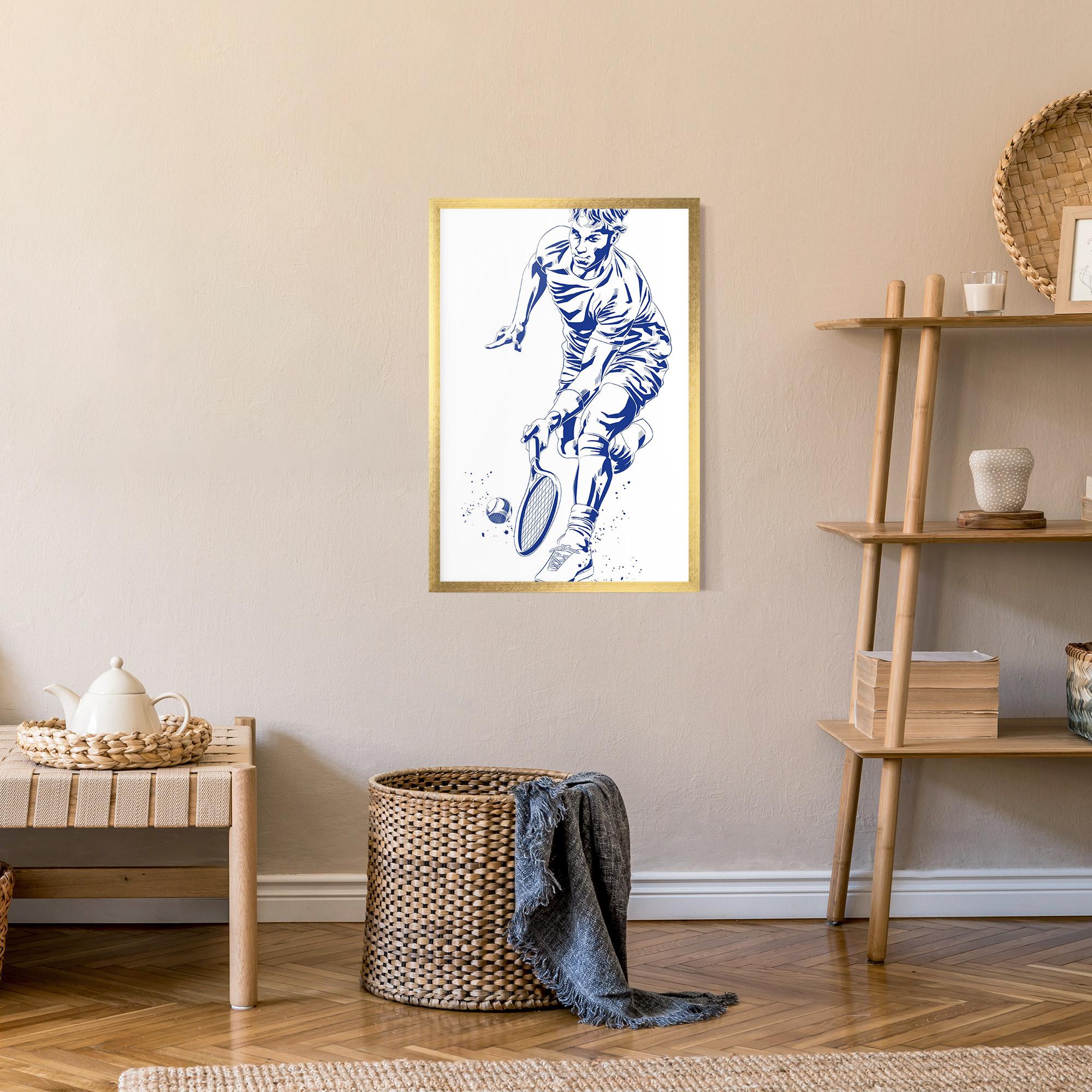 Рамкиран постер Blue Tennis mockup 9